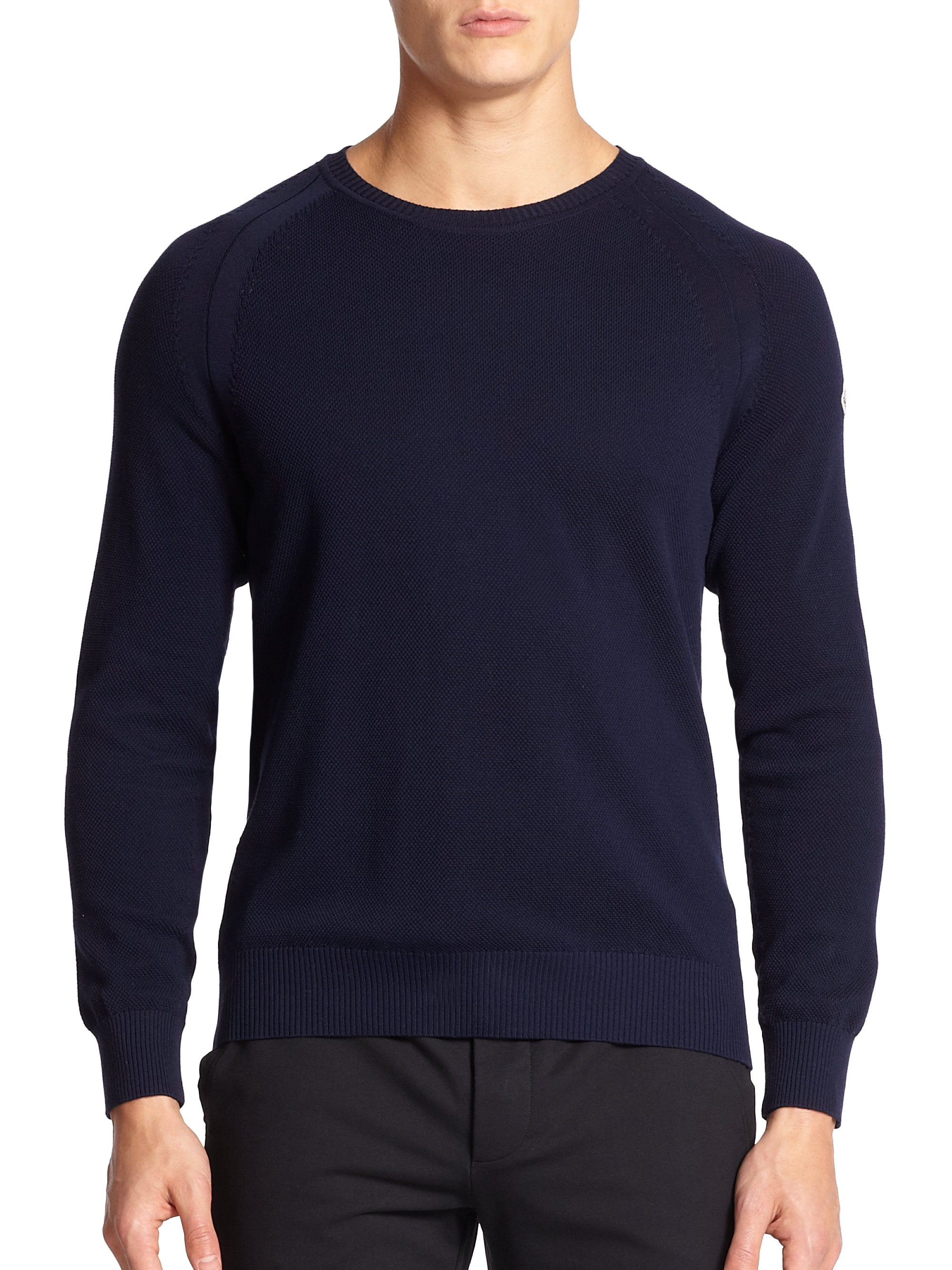 Lyst - Moncler Raglan-sleeve Crewneck Sweater in Blue for Men