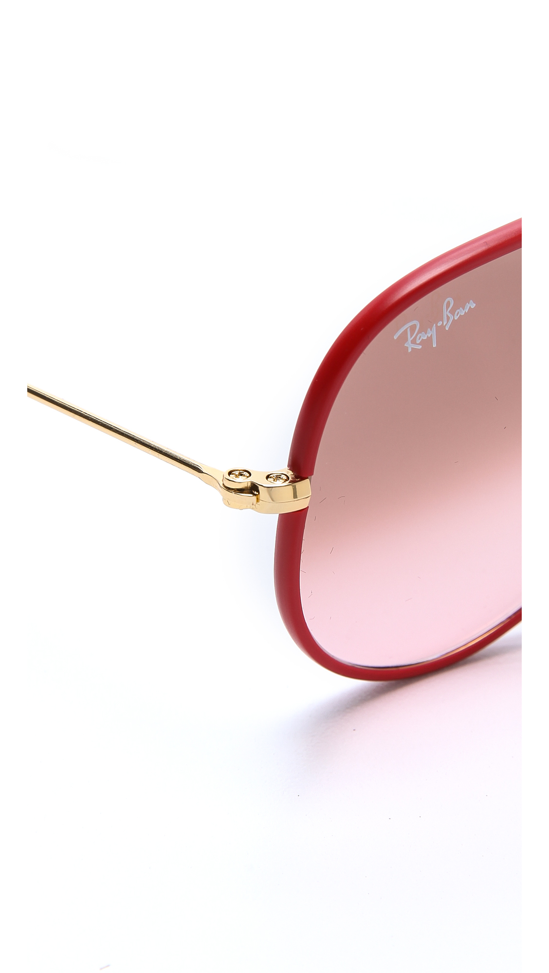Lyst Ray Ban Acetate Covered Aviator Sunglasses Red In Red 