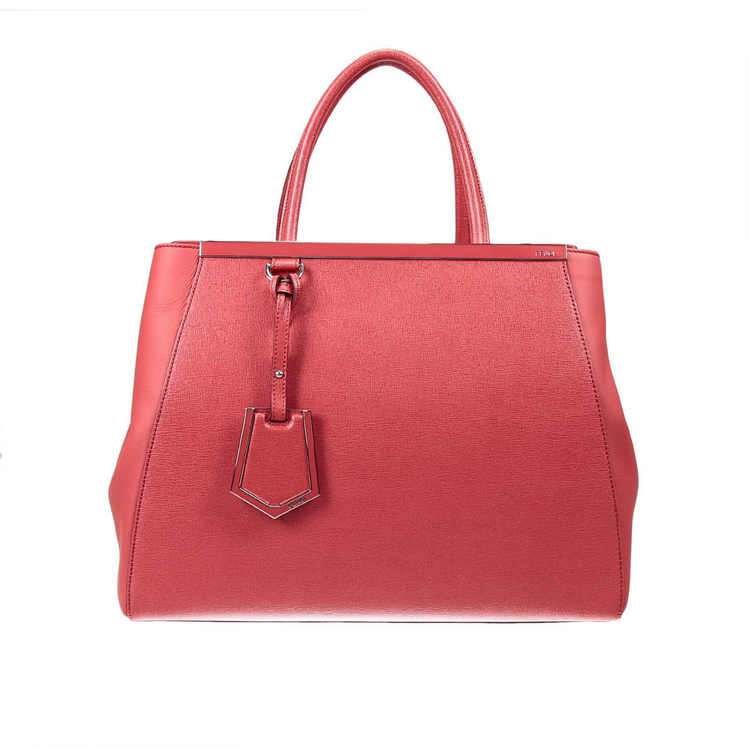 Fendi Handbag 2 Jours Medium Leather in Pink (Coral)