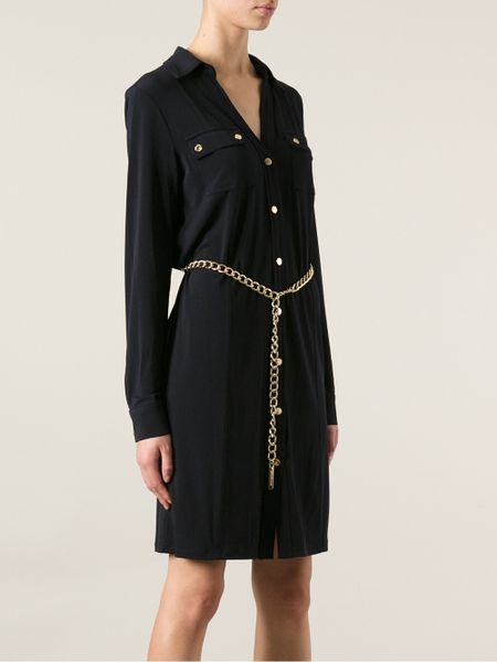 Michael Michael Kors Shirt Dress in Blue | Lyst