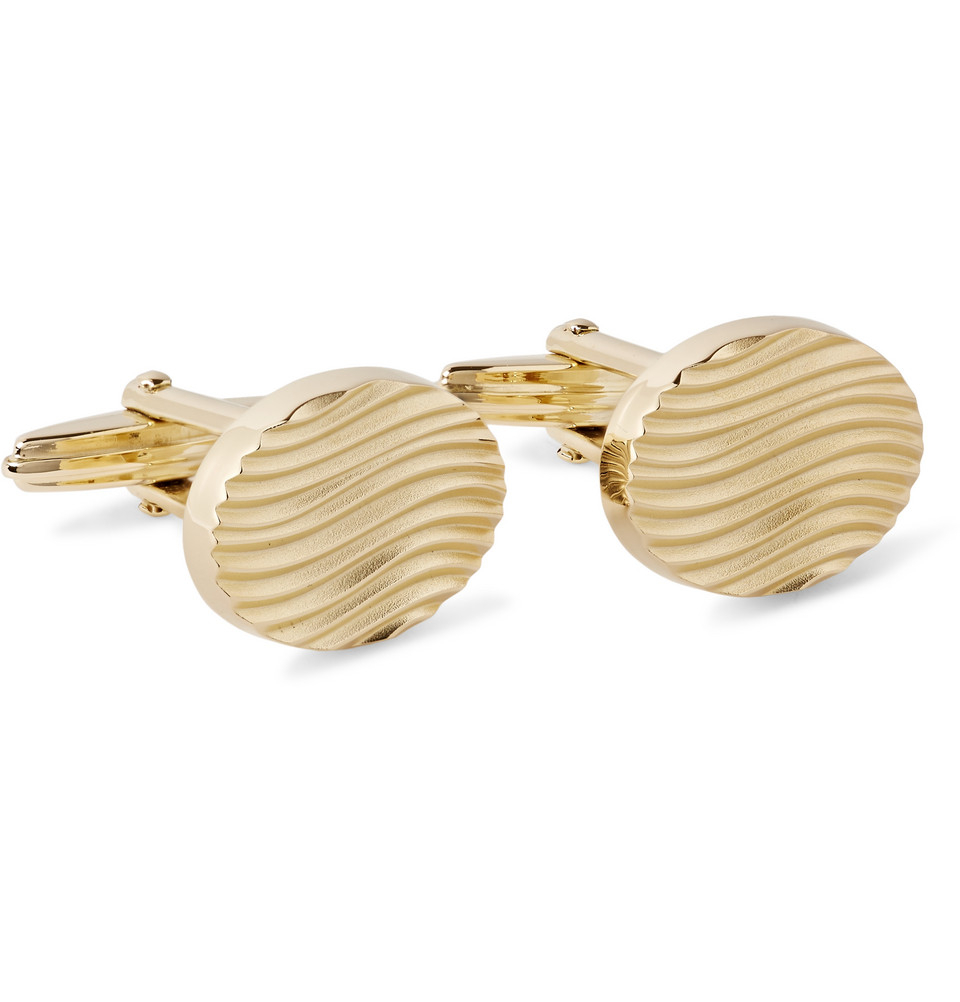 Lyst Lanvin Engraved GoldPlated Cufflinks in Metallic for Men