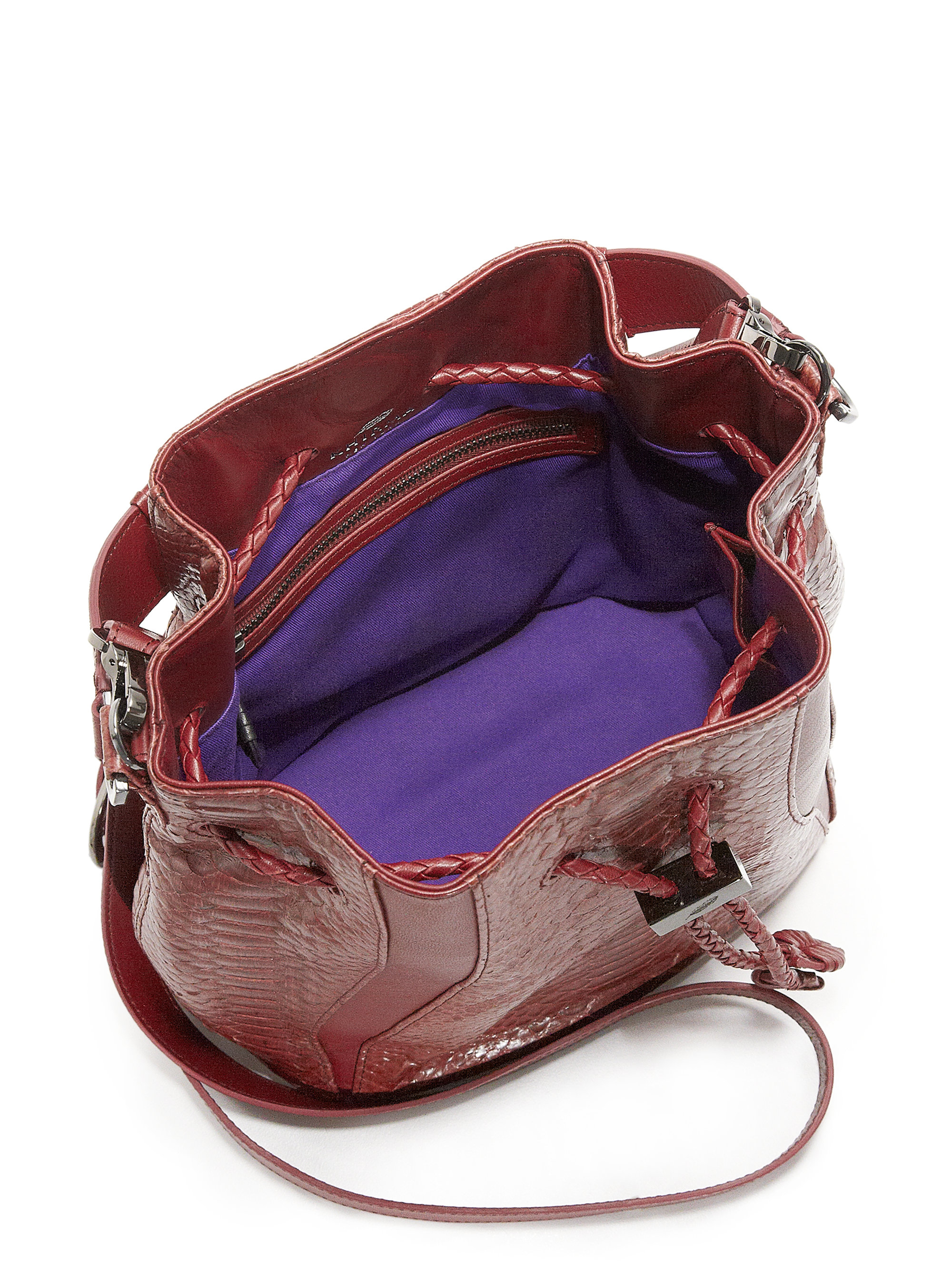 Khirma eliazov Mini Celine Python \u0026amp; Leather Bucket Bag in Red ...  