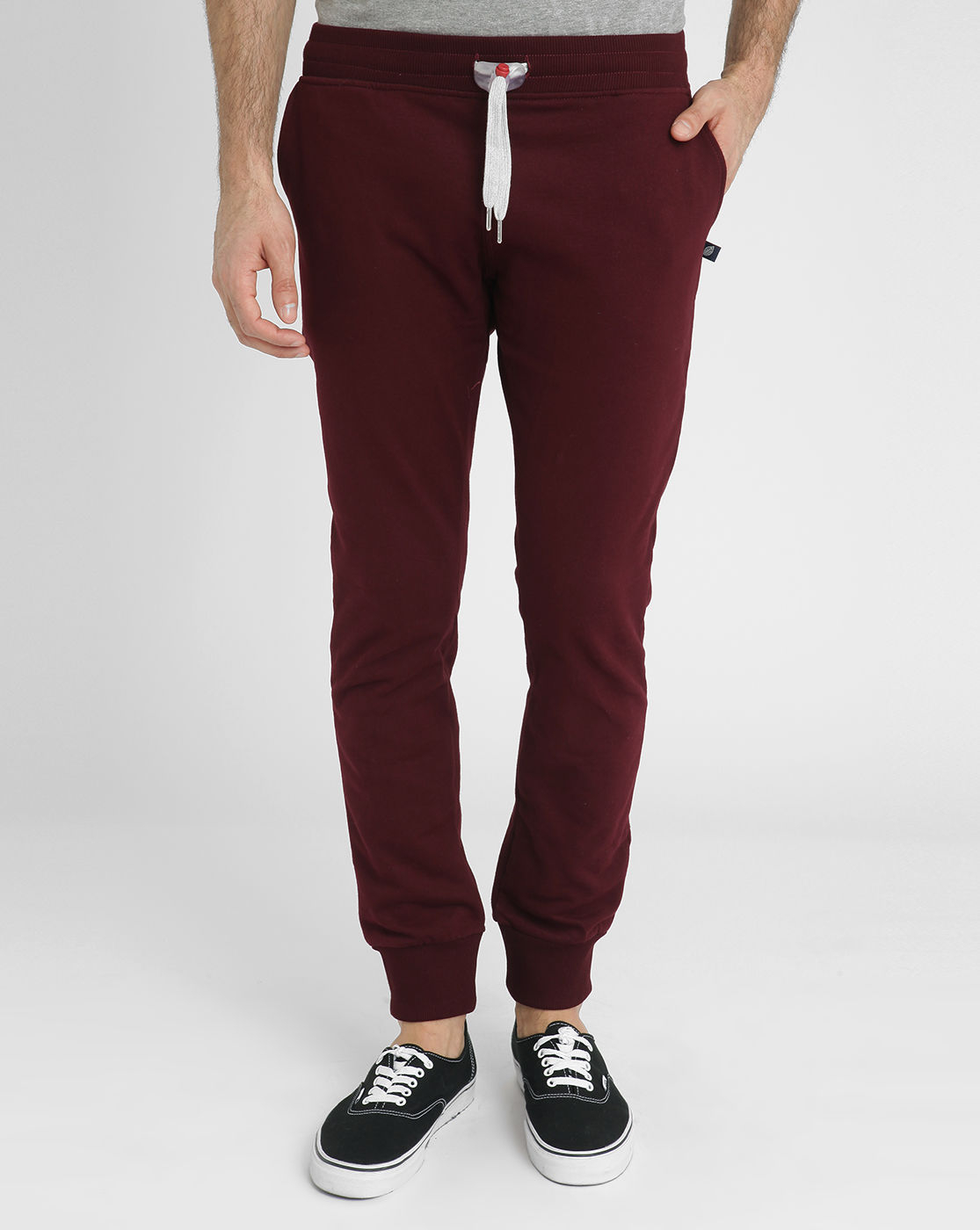 burgundy jogger pants