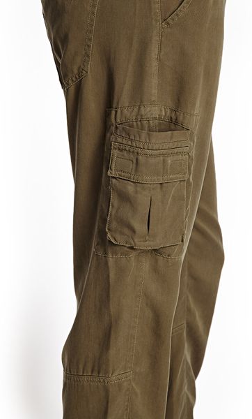 Forever 21 Woven Utility Pants in Khaki (Olive) | Lyst