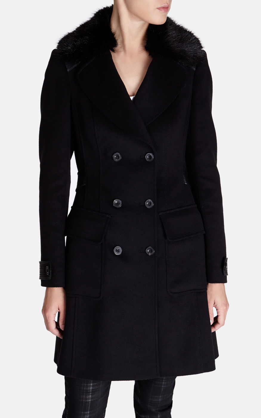 Karen millen Classic Investment Coat in Black | Lyst
