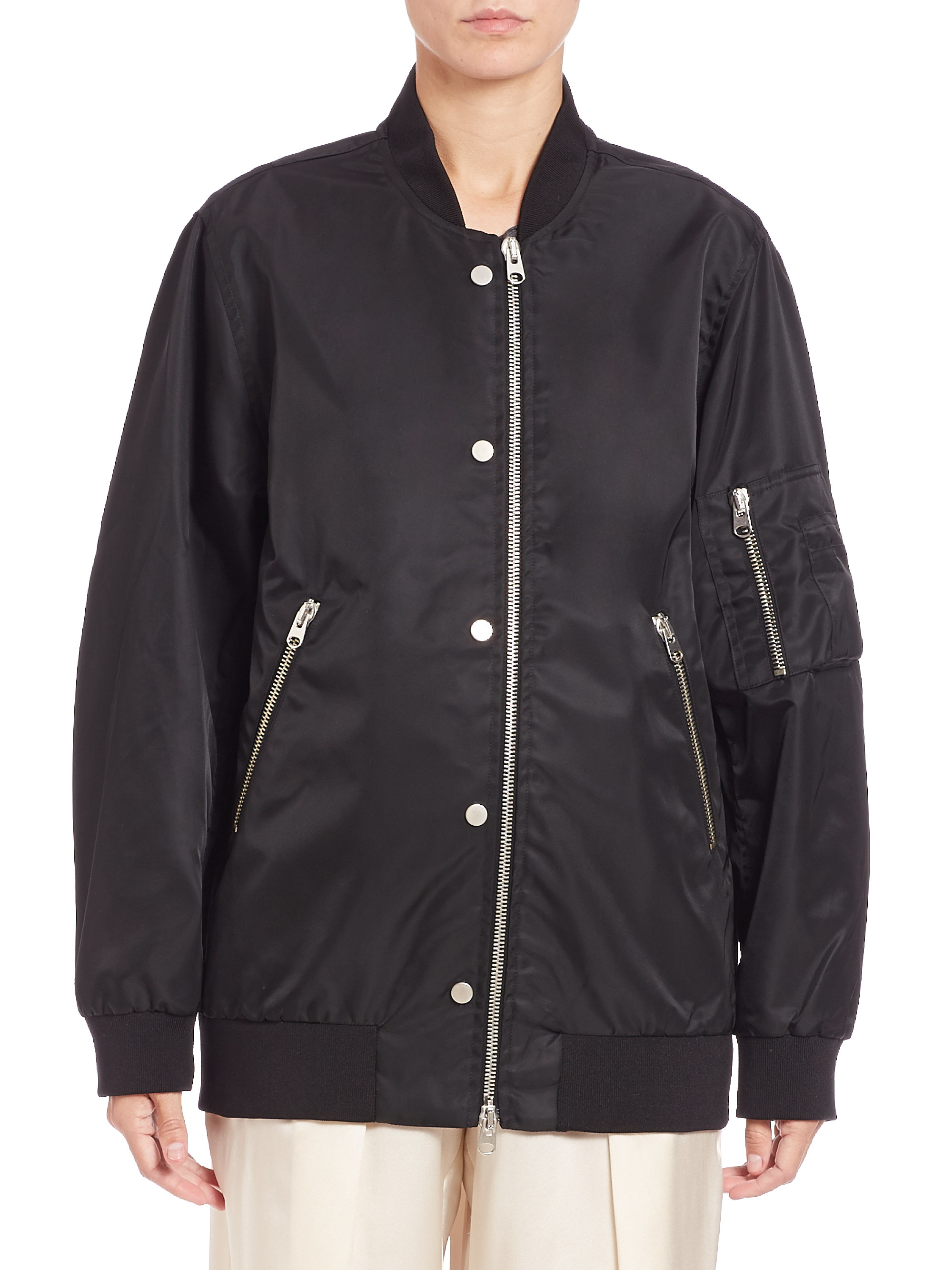 Acne iOversized Bomber Jacketi in Black Lyst