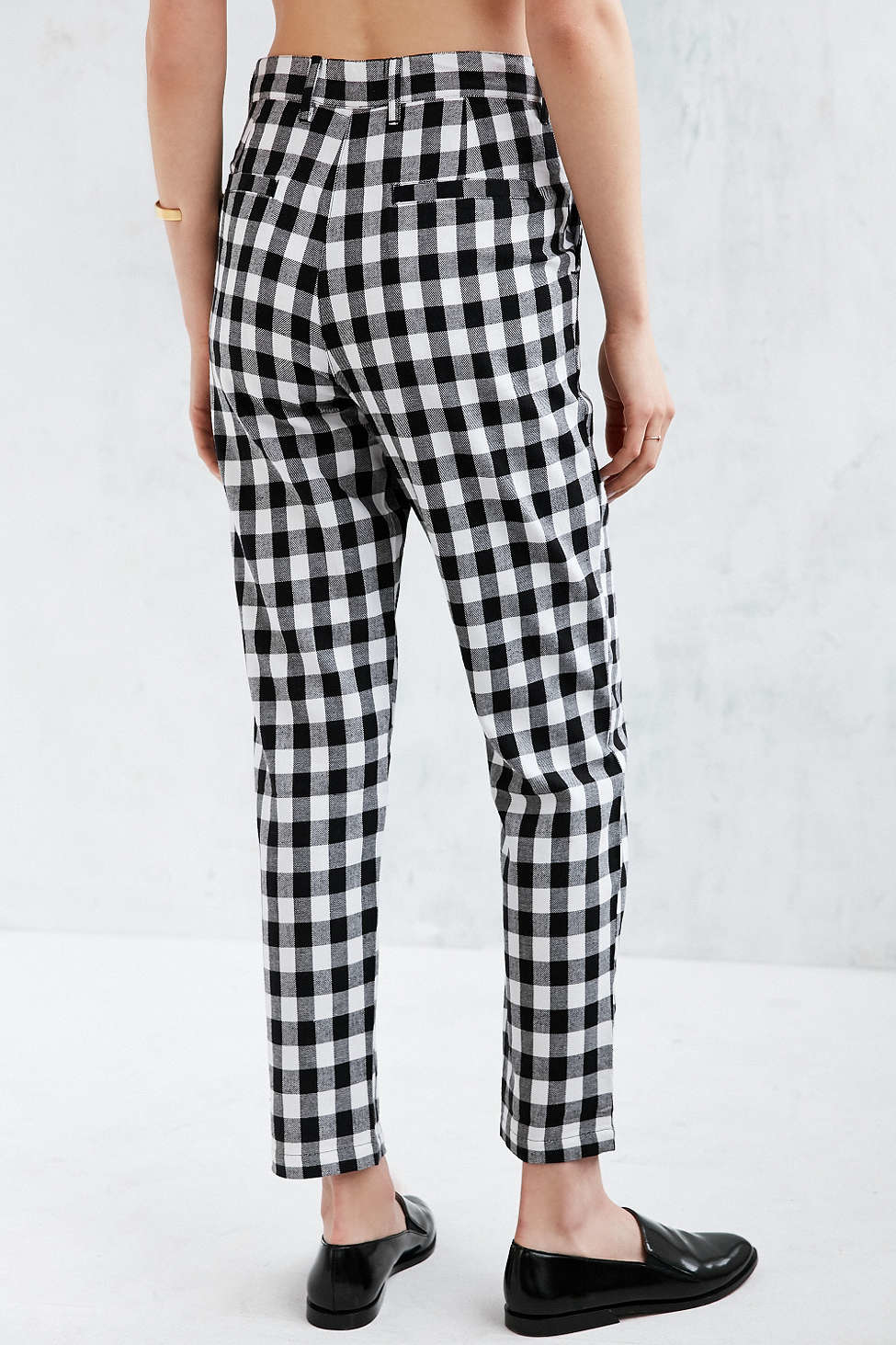 gingham print pants