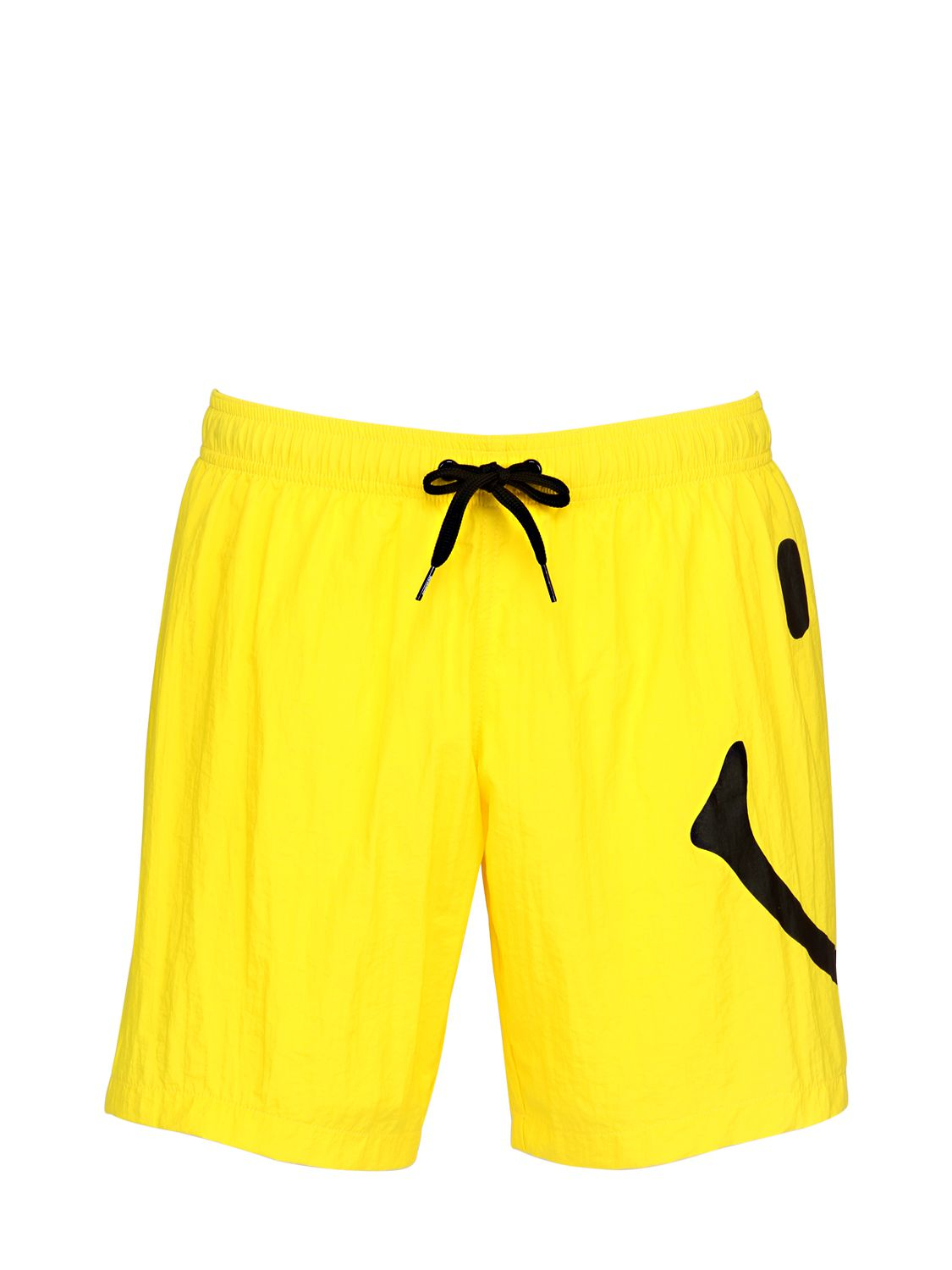 Lyst - Moschino Smiley Printed Nylon Swimming Shorts in Yellow for Men