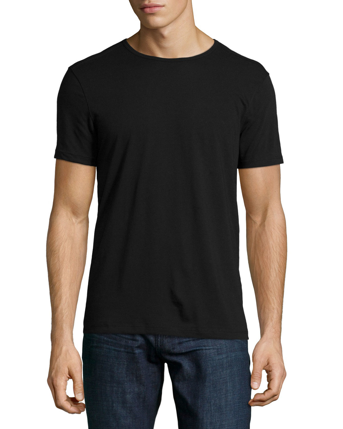 John Varvatos Crew-Neck Cotton T-Shirt in Black for Men