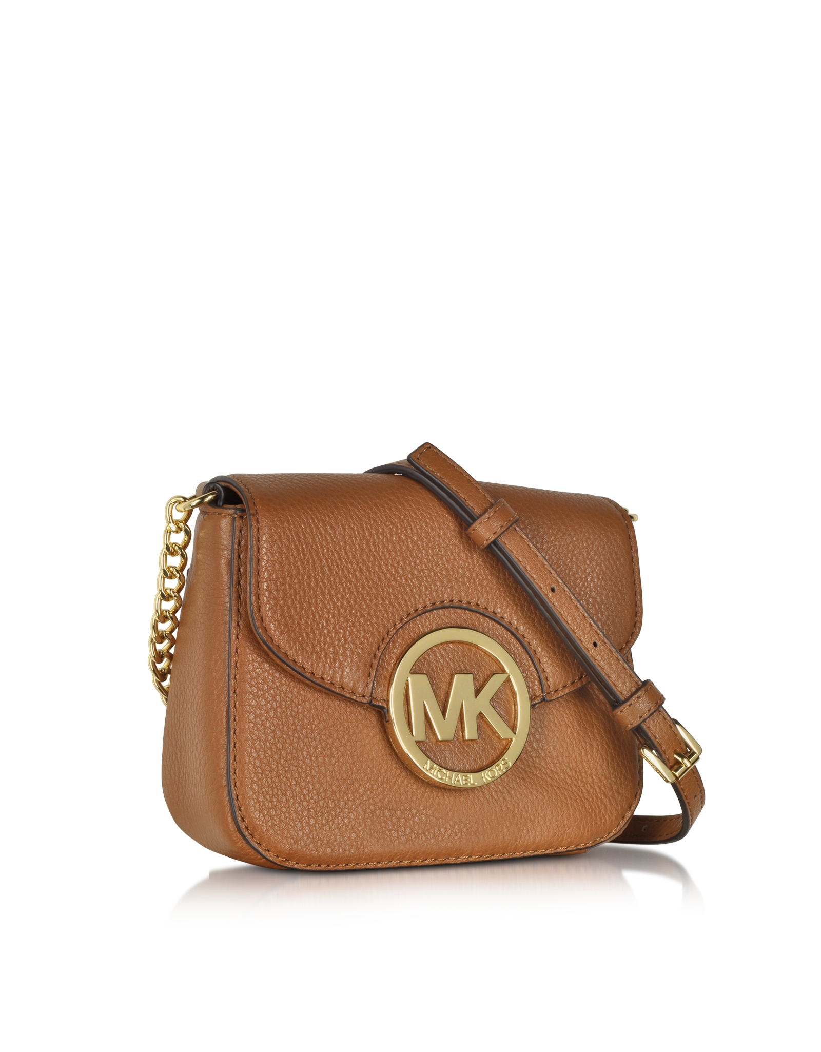 Lyst Michael Kors Fulton Luggage Leather Small Crossbody Bag In Gallery Women S Michael By Kors Fulton