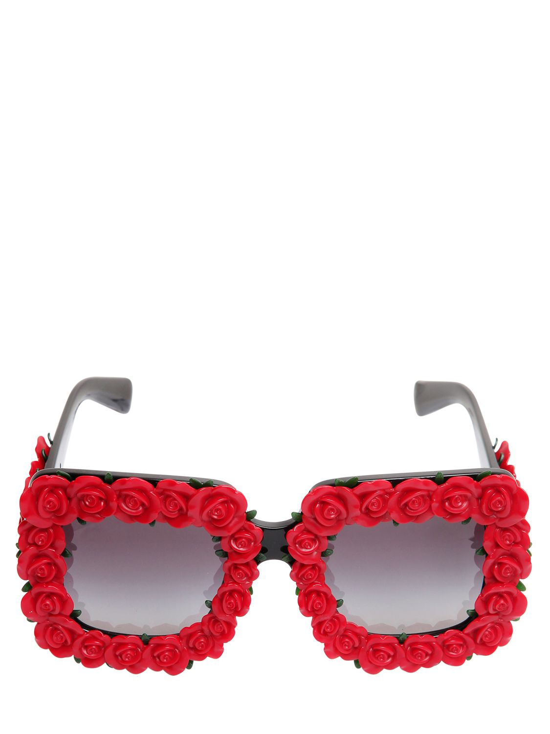 Dolce & Gabbana Roses Embellished Acetate Sunglasses in Red - Lyst