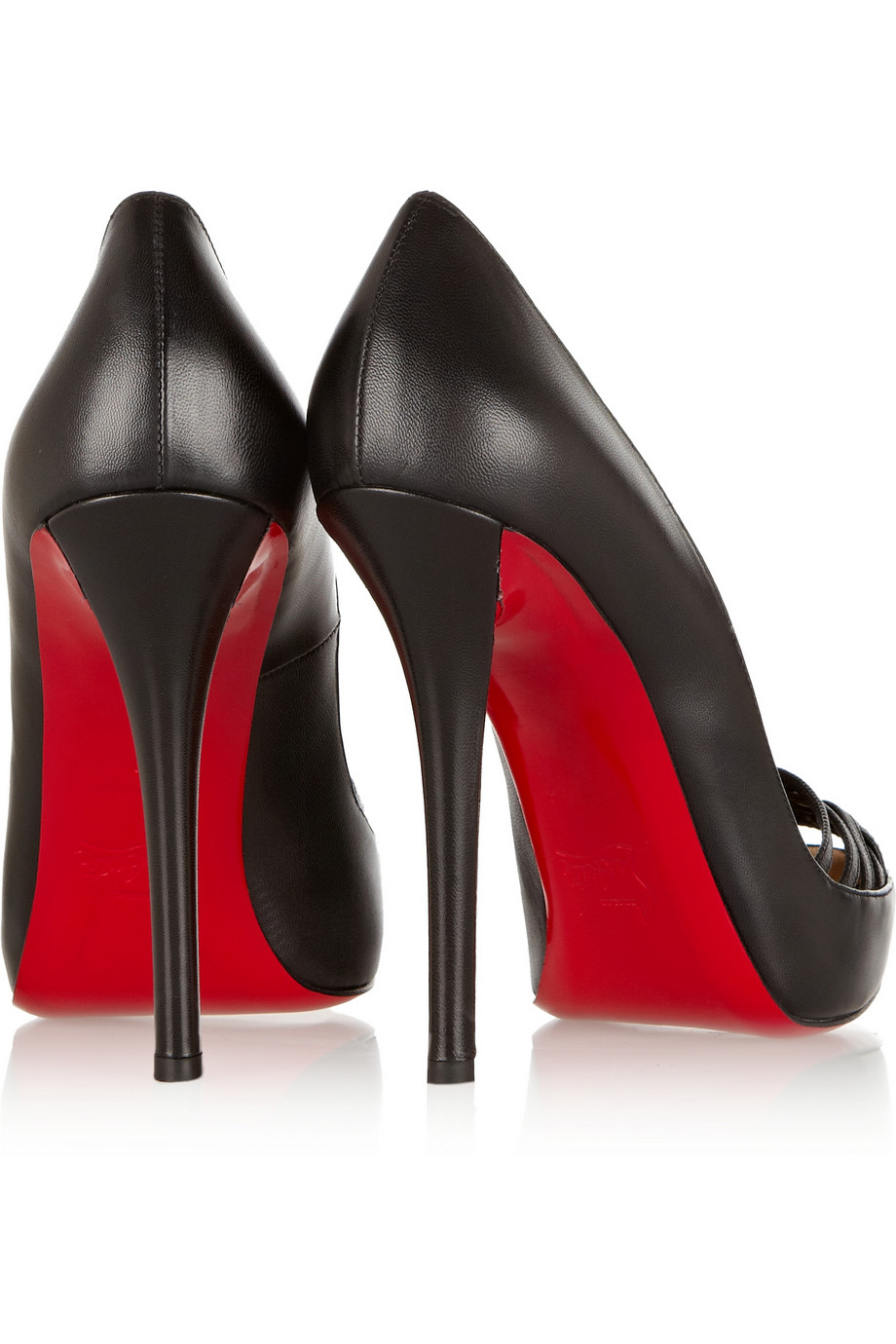 Lyst Christian Louboutin Luciana 120 Cutout Leather Pumps In Black