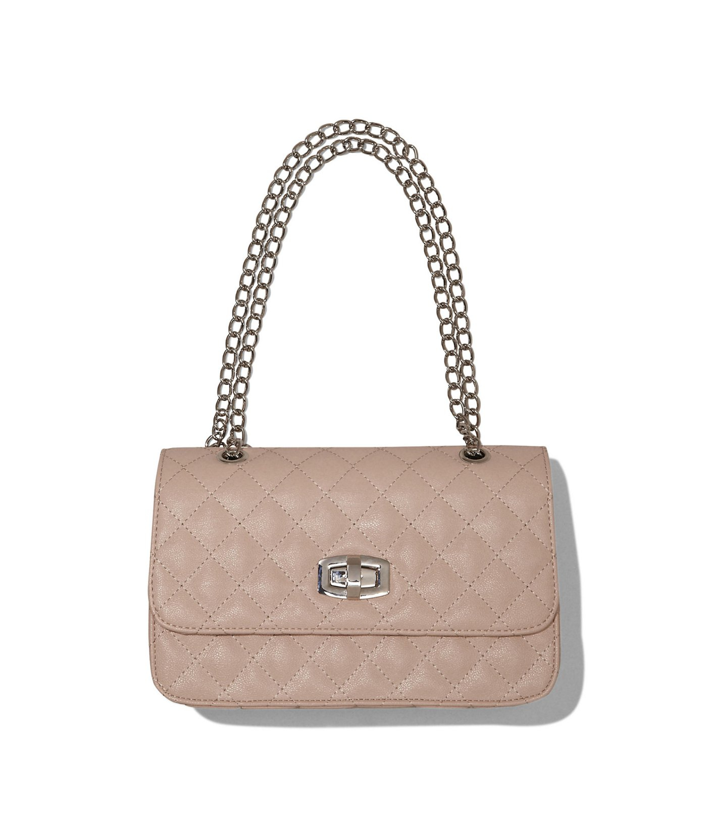 Lyst - Express Quilted Chain Strap Shoulder Bag in Natural