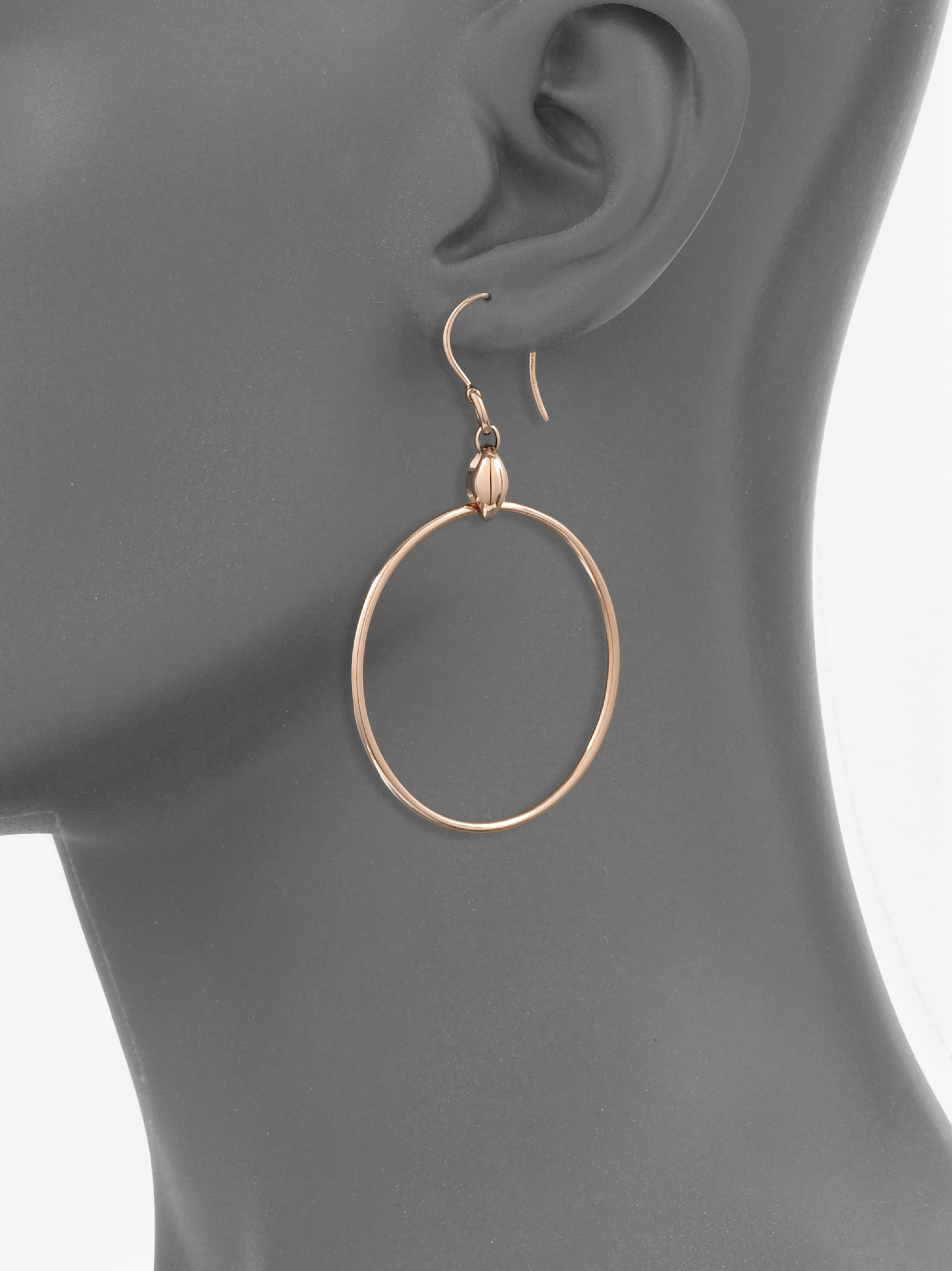 Lyst Gucci 18k Pink Gold Hoop Earrings In Metallic Gallery Previously Sold At Saks Fifth Avenue Women S Gold Hoop Earrings