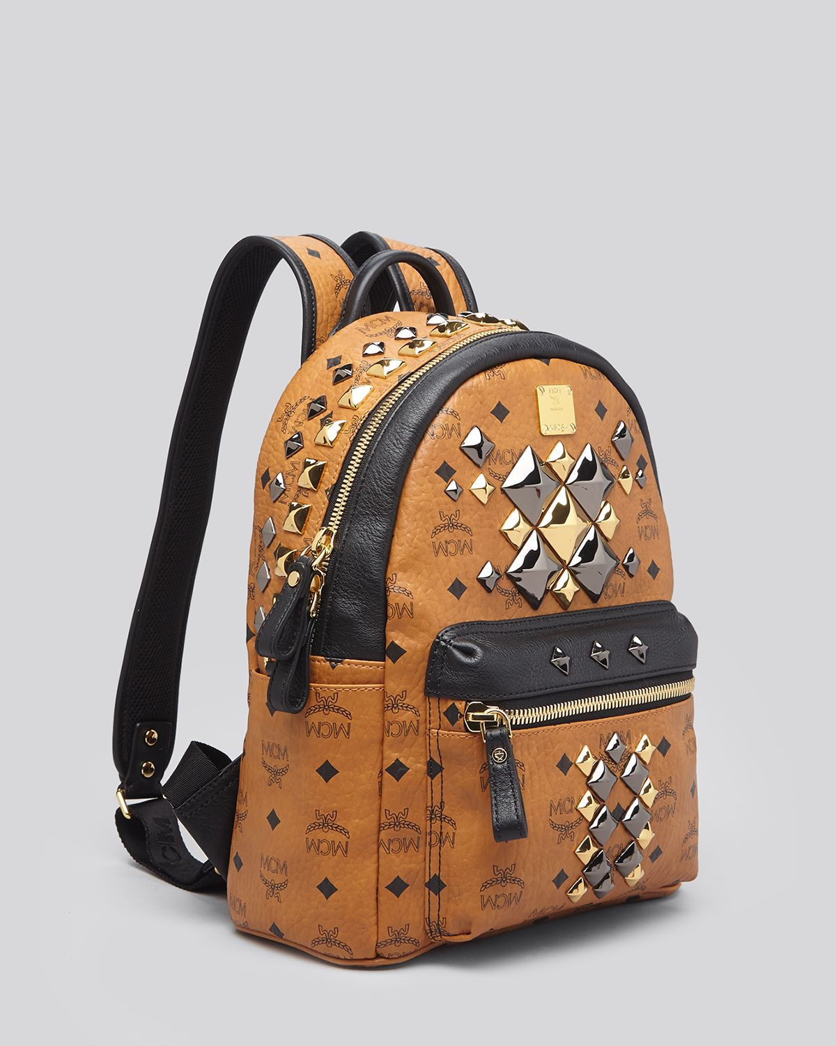 Mcm Backpack - Small Stark Brock Colorblock Studded in Brown | Lyst