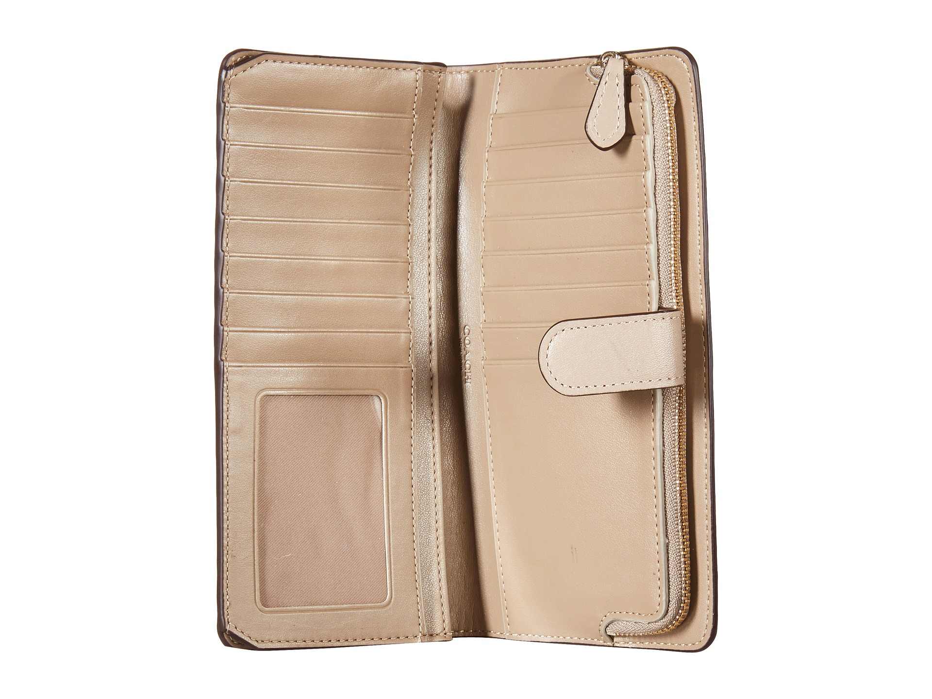 Lyst - Coach Madison Leather Skinny Wallet in Natural
