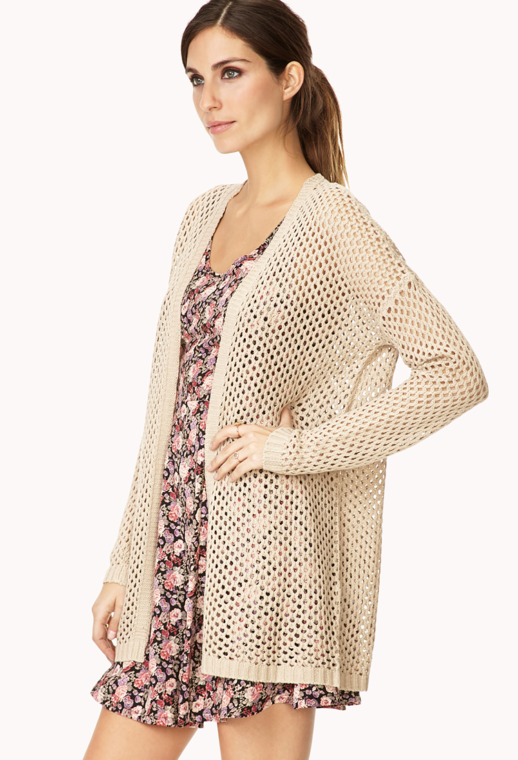 Lyst Forever 21 Easy OpenKnit Cardigan in Natural