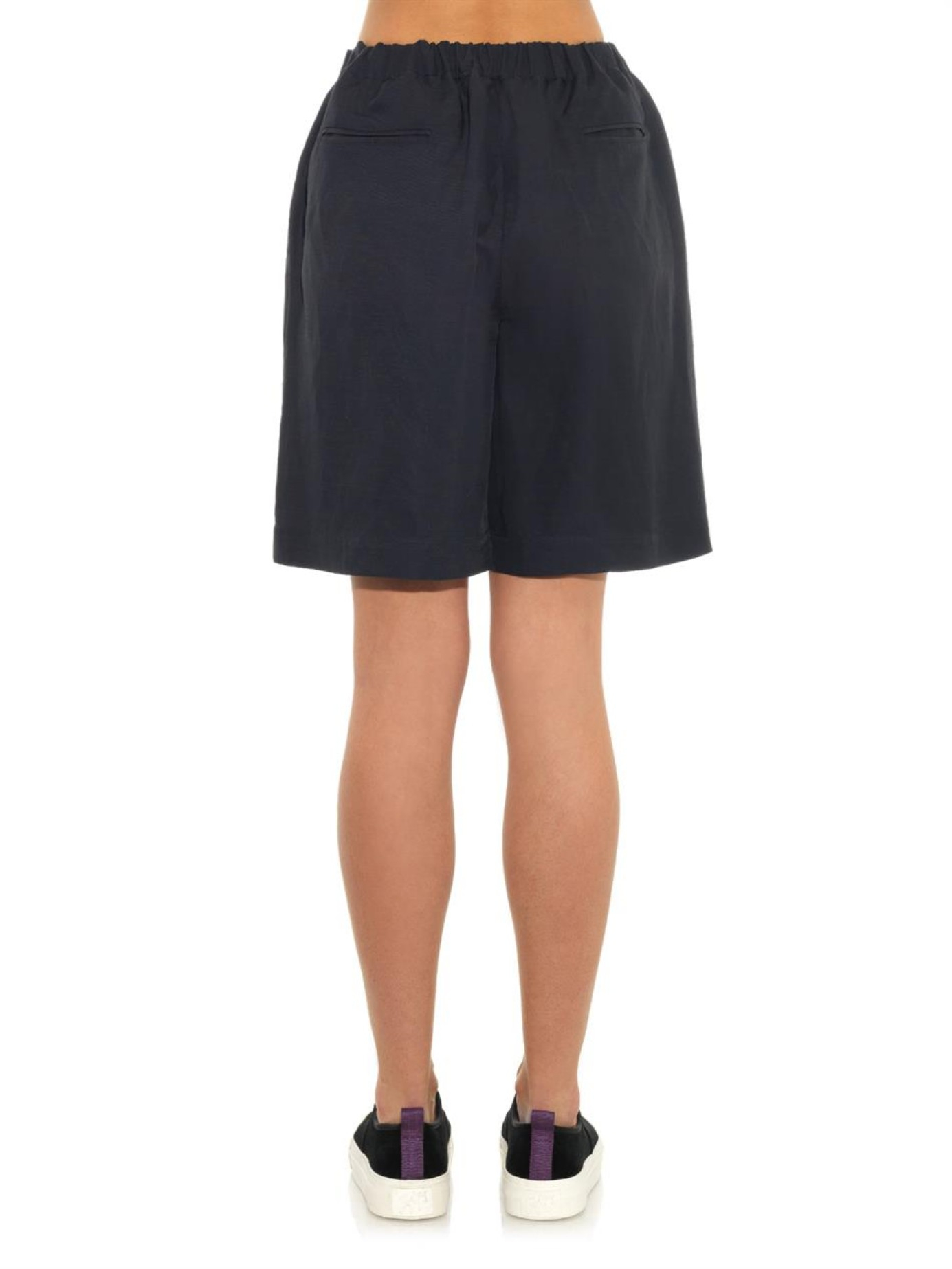 Lyst Raey Wideleg Textured Shorts in Blue