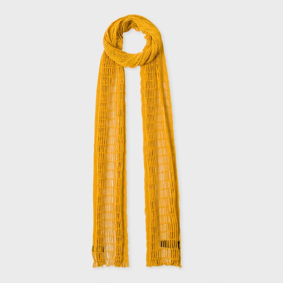 Lyst Paul Smith Men's Mustard Netted Cotton Scarf in Yellow