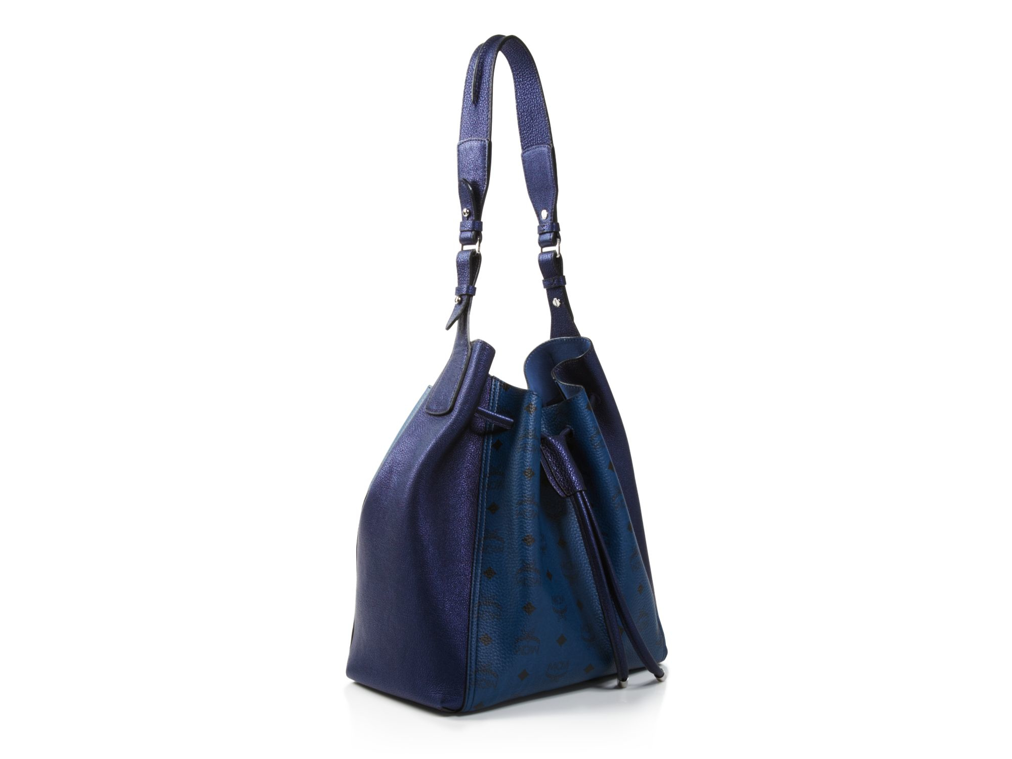 Mcm Bloomingdale&#39;s Exclusive Medium Visetos Drawstring Shoulder Bag in Blue | Lyst