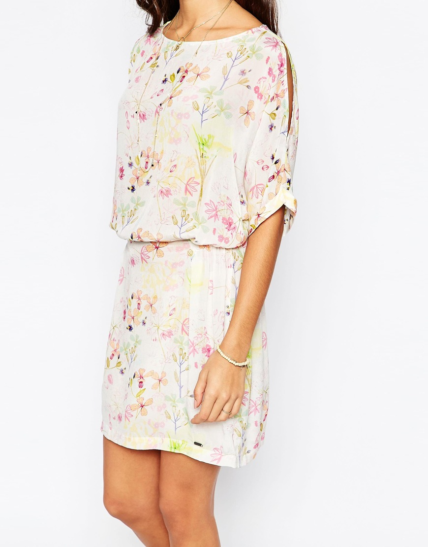 Lyst - Pepe Jeans Windy Floral Dress in Pink