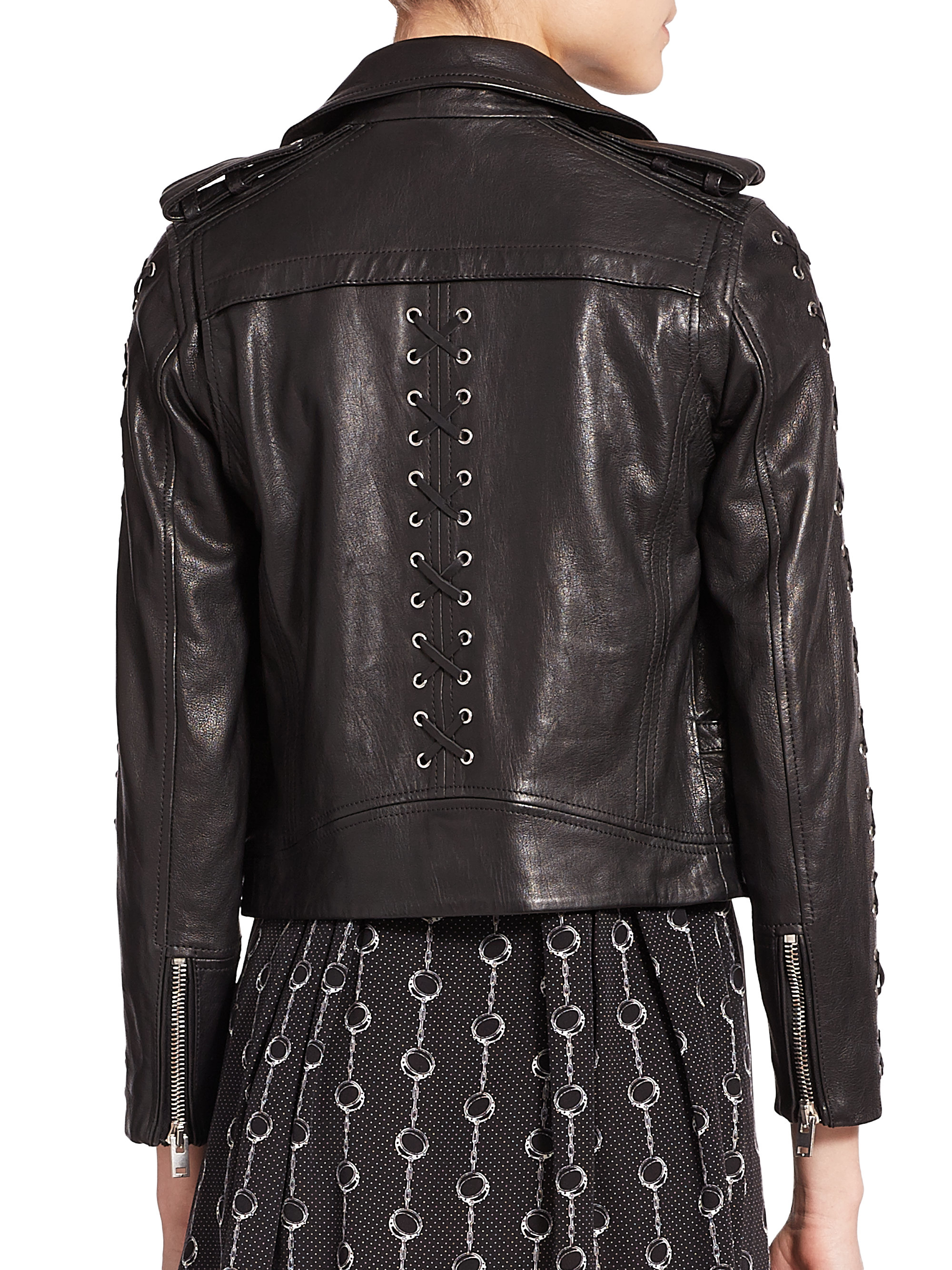The kooples Cropped Leather Jacket in Black | Lyst