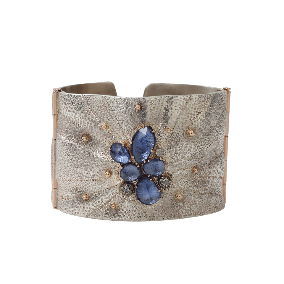Federica rettore Rose Cut Blue Sapphire Cuff in Metallic | Lyst