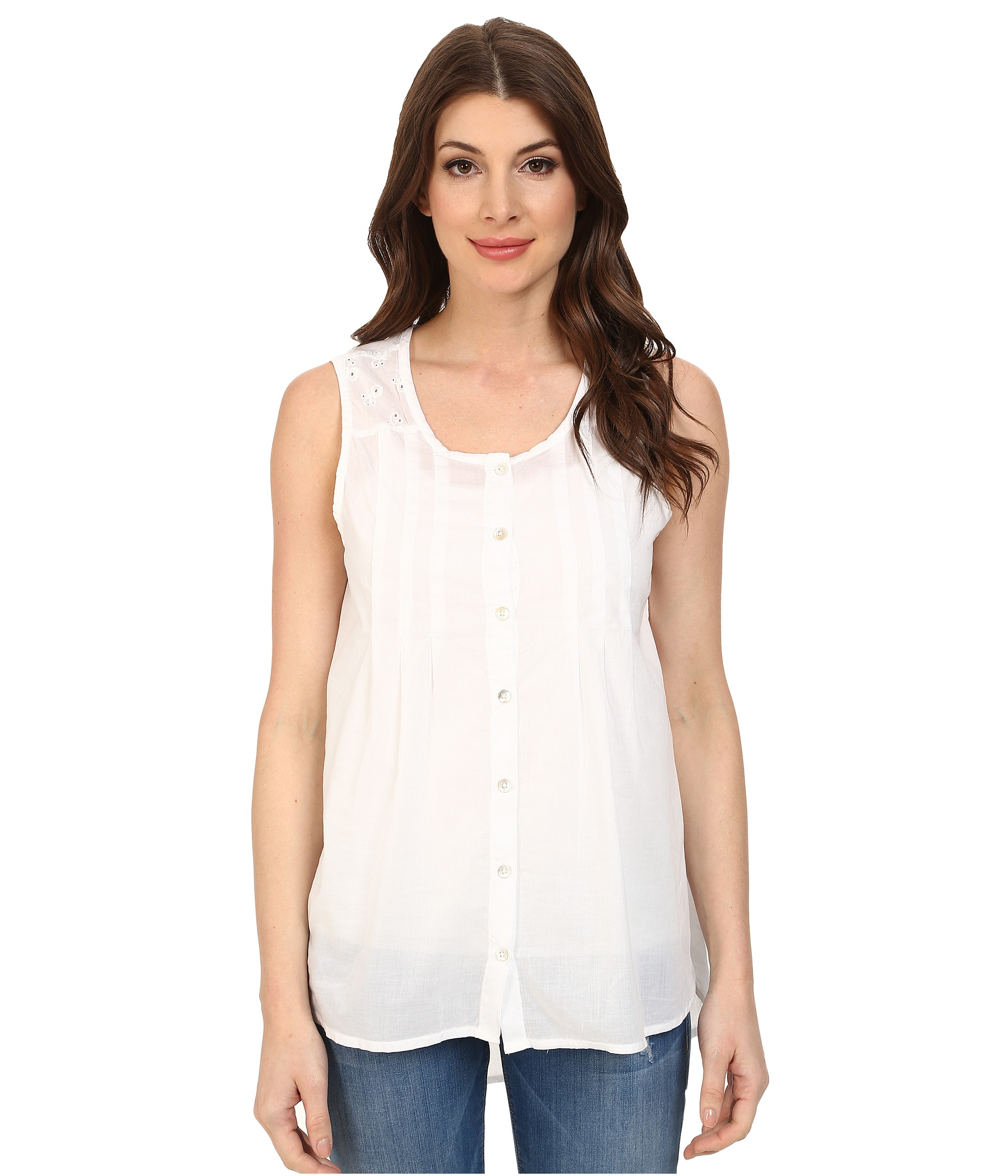 white sleeveless top womens