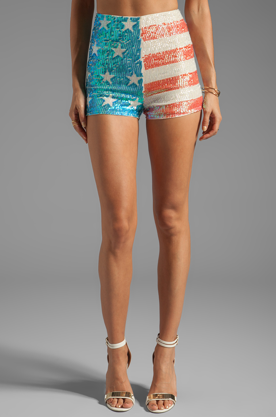 Lyst Wildfox White Label American Glitter Sequin Shorts in Blue in Blue