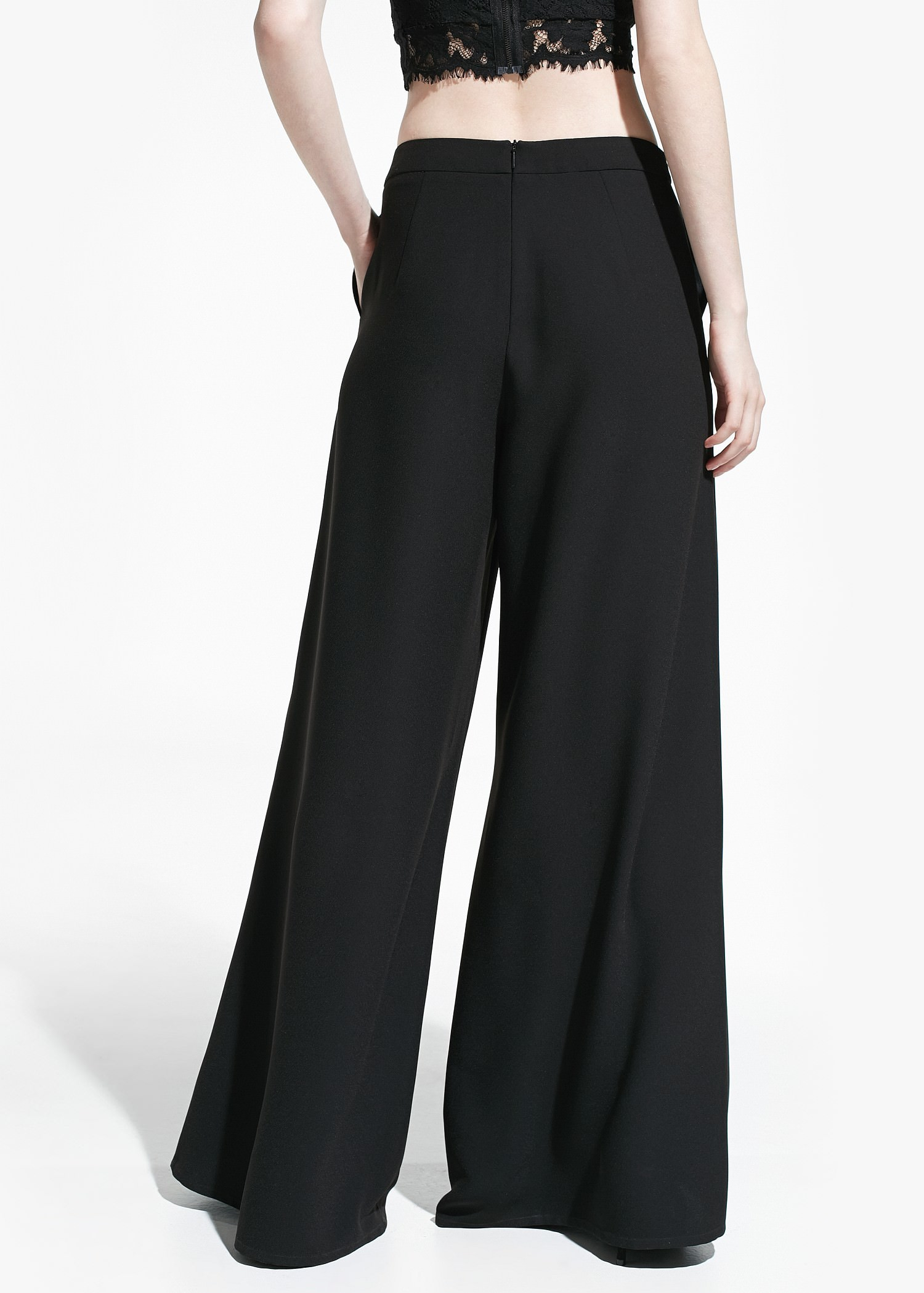 Lyst - Mango Palazzo Trousers in Black