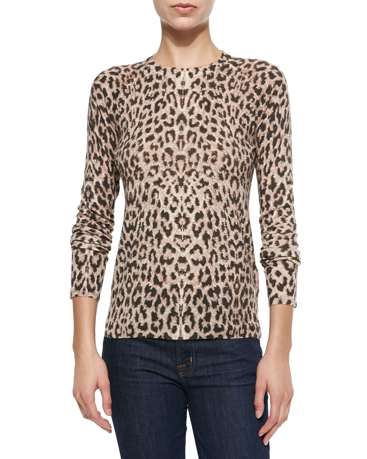 Equipment | Animal Sloane Leopard-Print Crewneck Sweater | Lyst