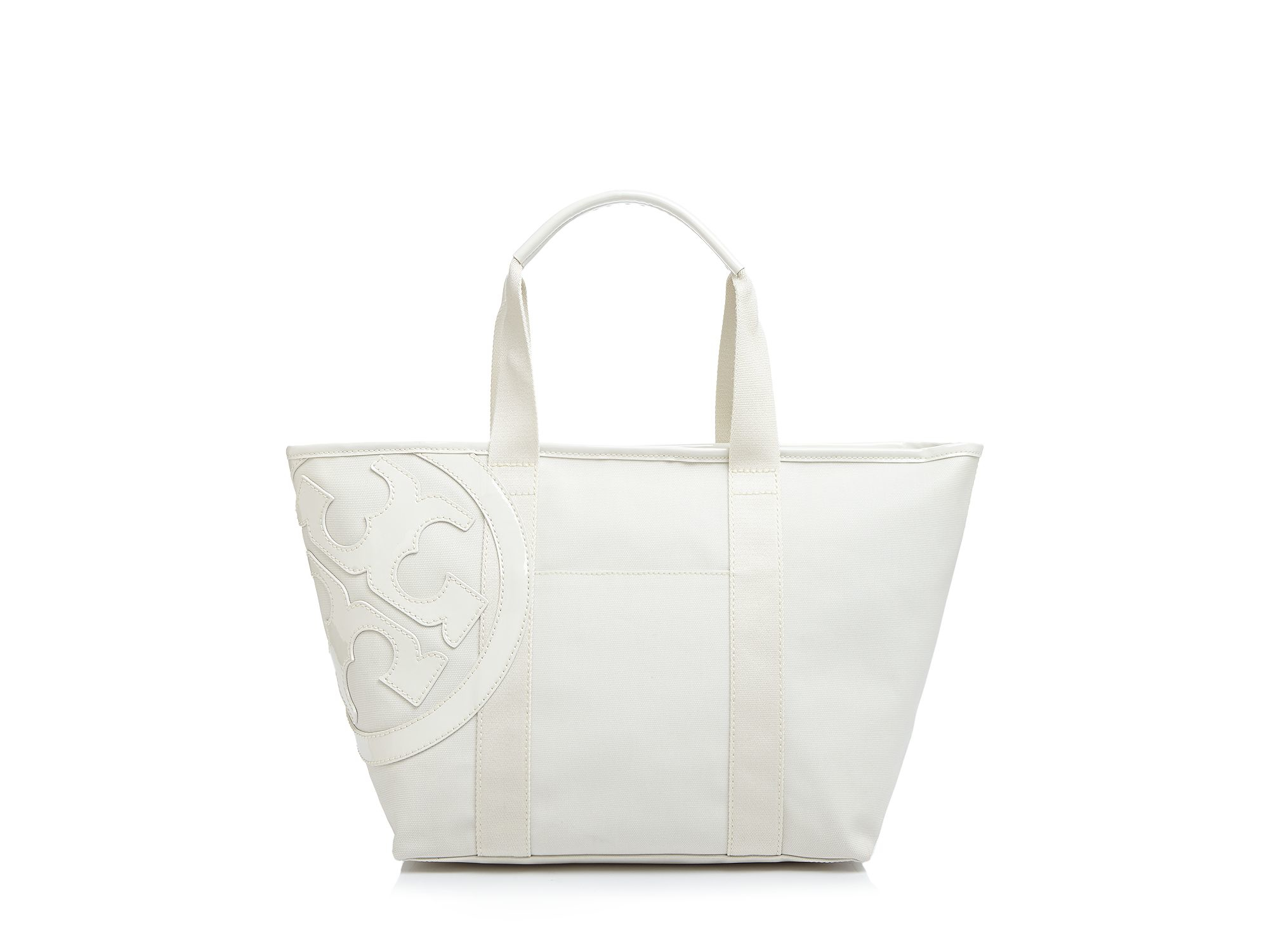 Lyst Tory Burch Small Beach Canvas Tote In White Gallery