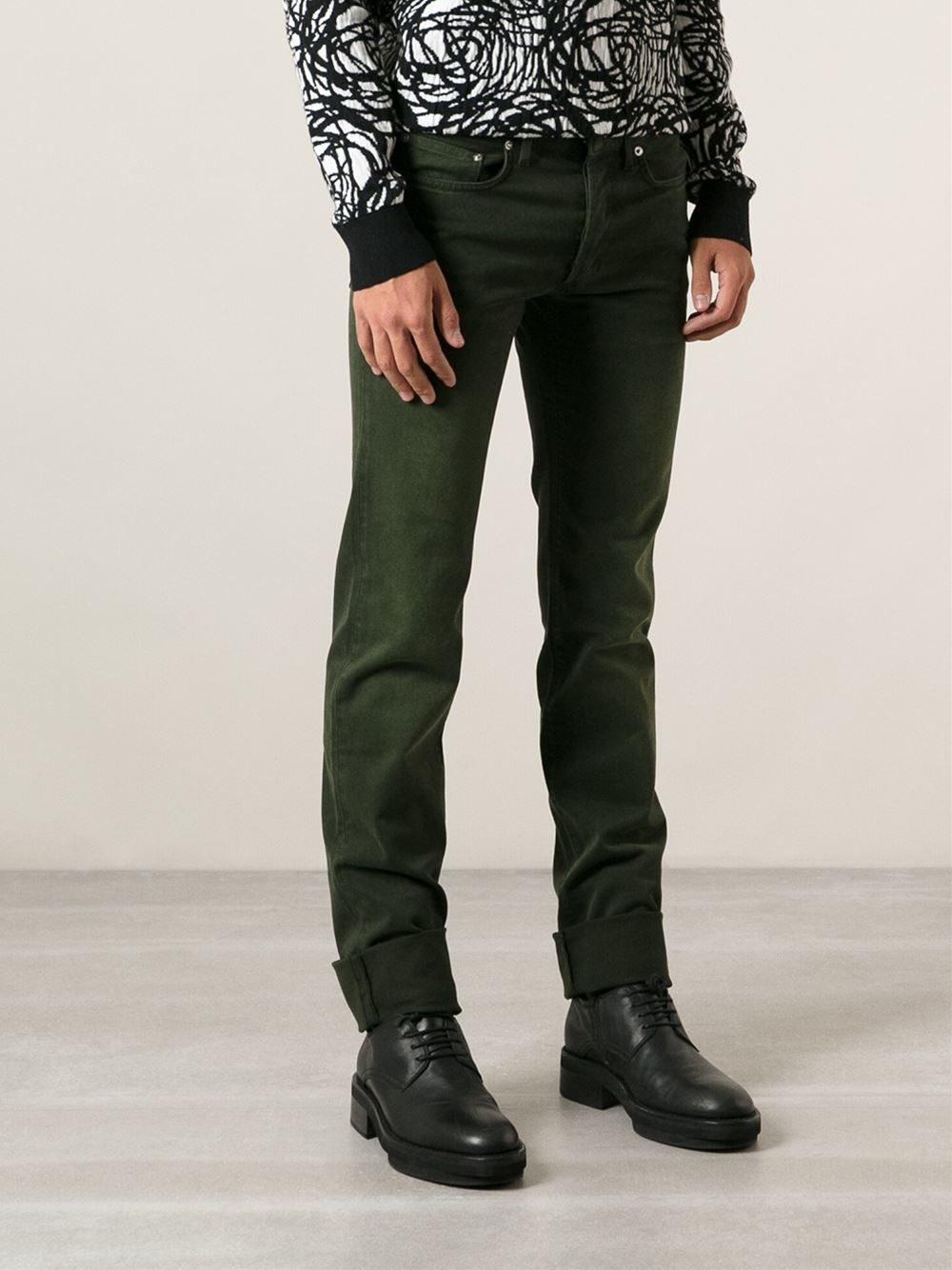 Lyst - Dior Homme Slim Fit Jeans in Green for Men