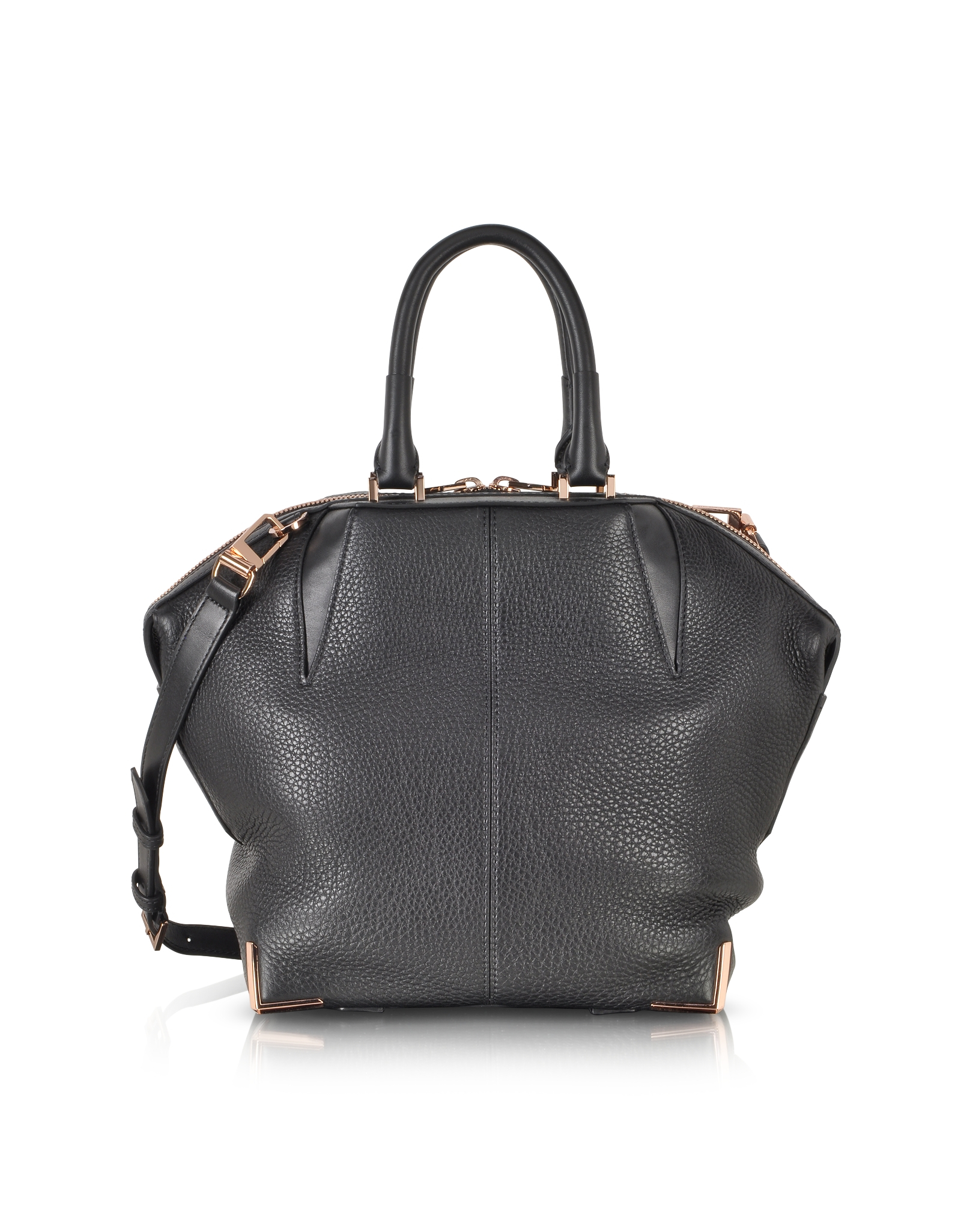 Lyst - Alexander Wang Small Emilie In Soft Black With Rose Gold Tote in ...