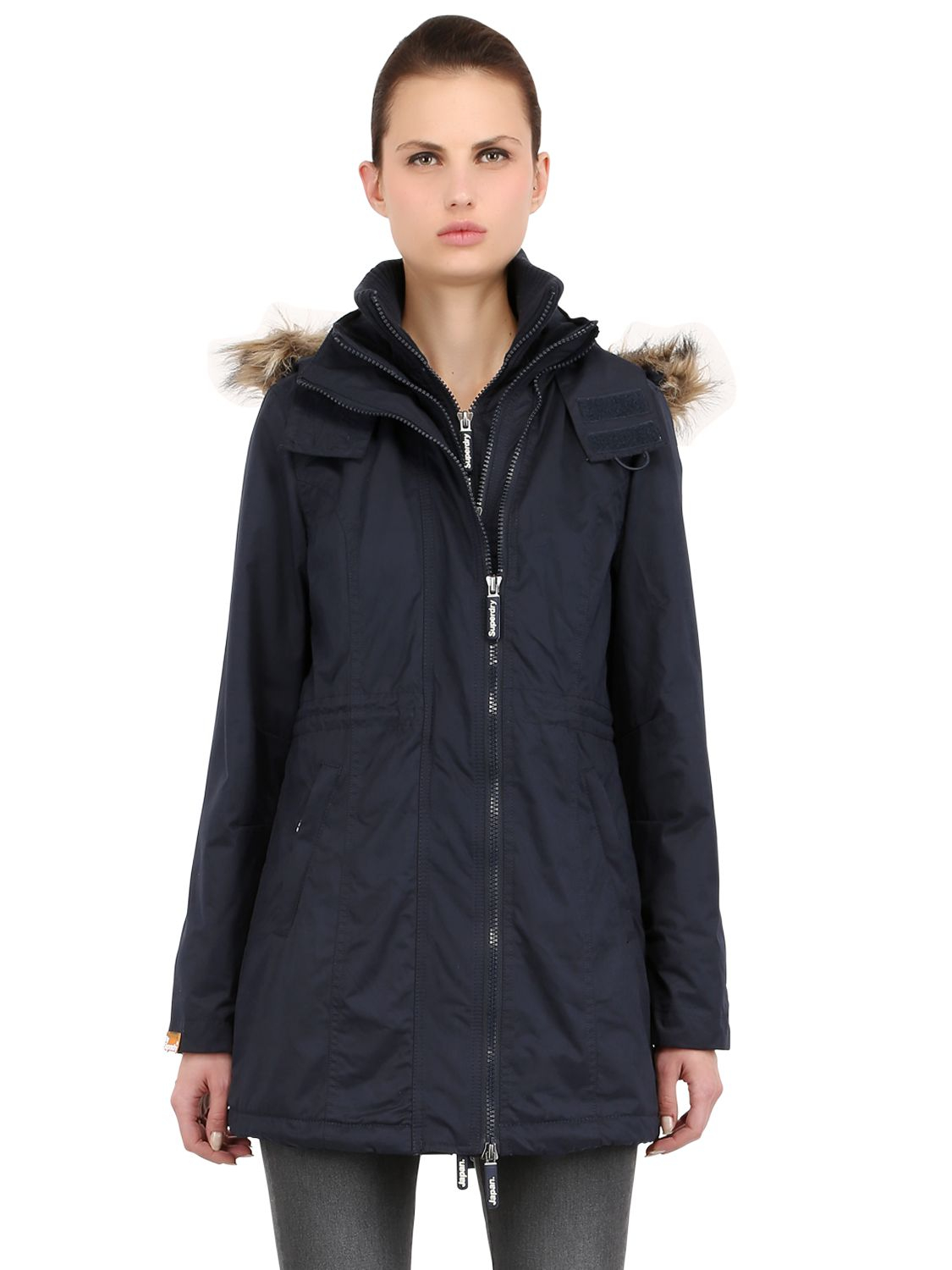 Superdry Rookie Pea Coat For Men Lyst Superdry Hooded Microfiber Super Wind Parka Lyst