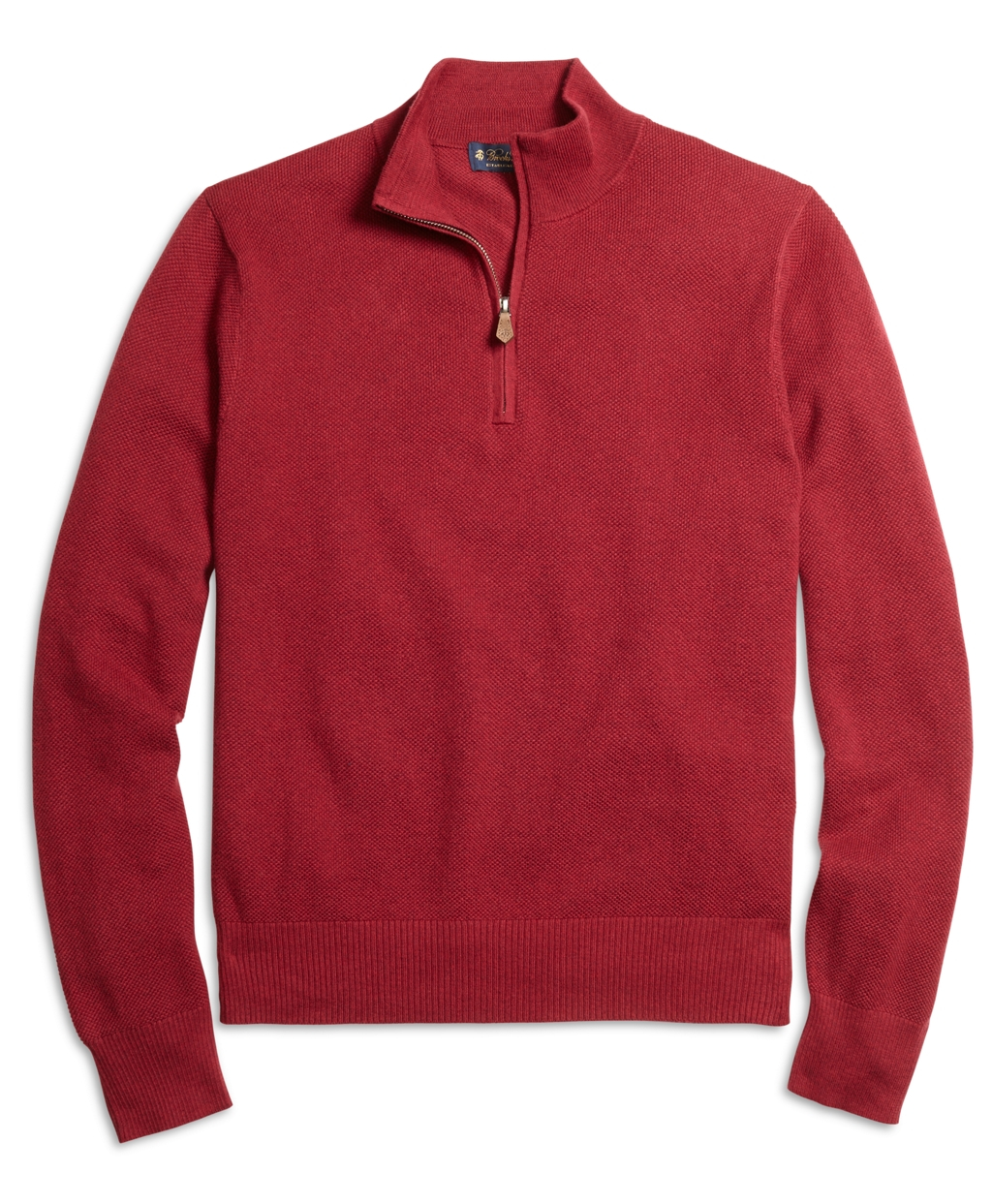Brooks brothers Cotton Cashmere Half-zip Sweater in Red for Men | Lyst