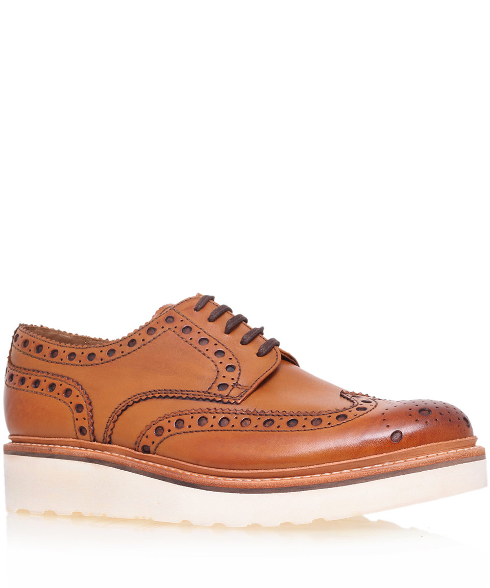 Lyst Foot The Coacher Tan Archie Wedge Derby Shoes in Brown for Men