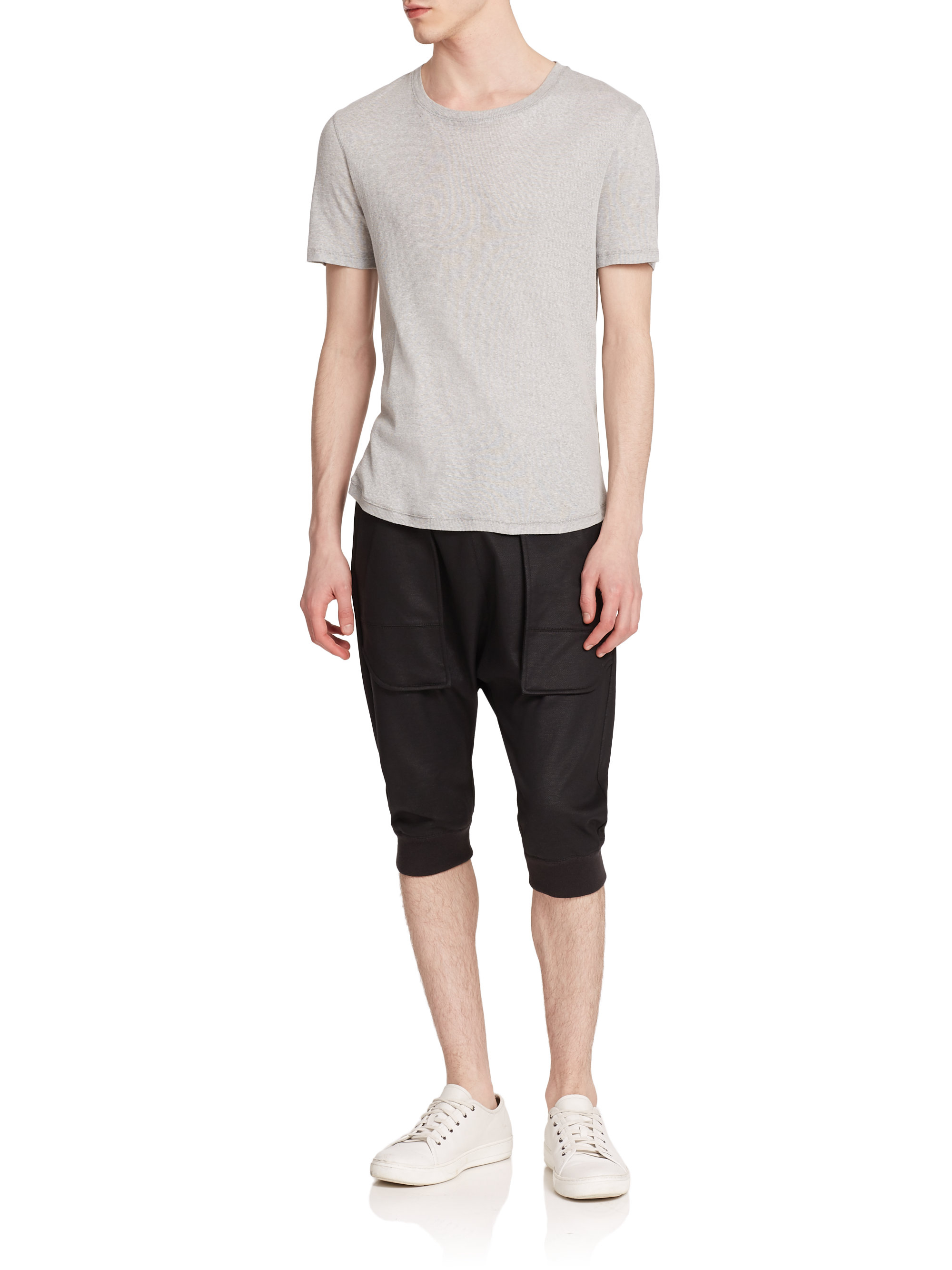 Lyst - Helmut Lang Cotton Terry Dropped-rise Shorts in Black for Men