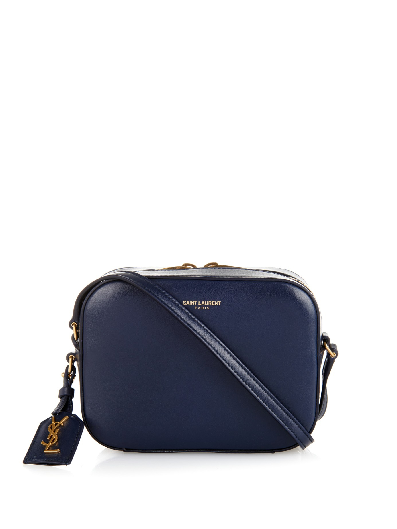 Lyst Saint Laurent Small Leather Camera Bag In Blue Gallery