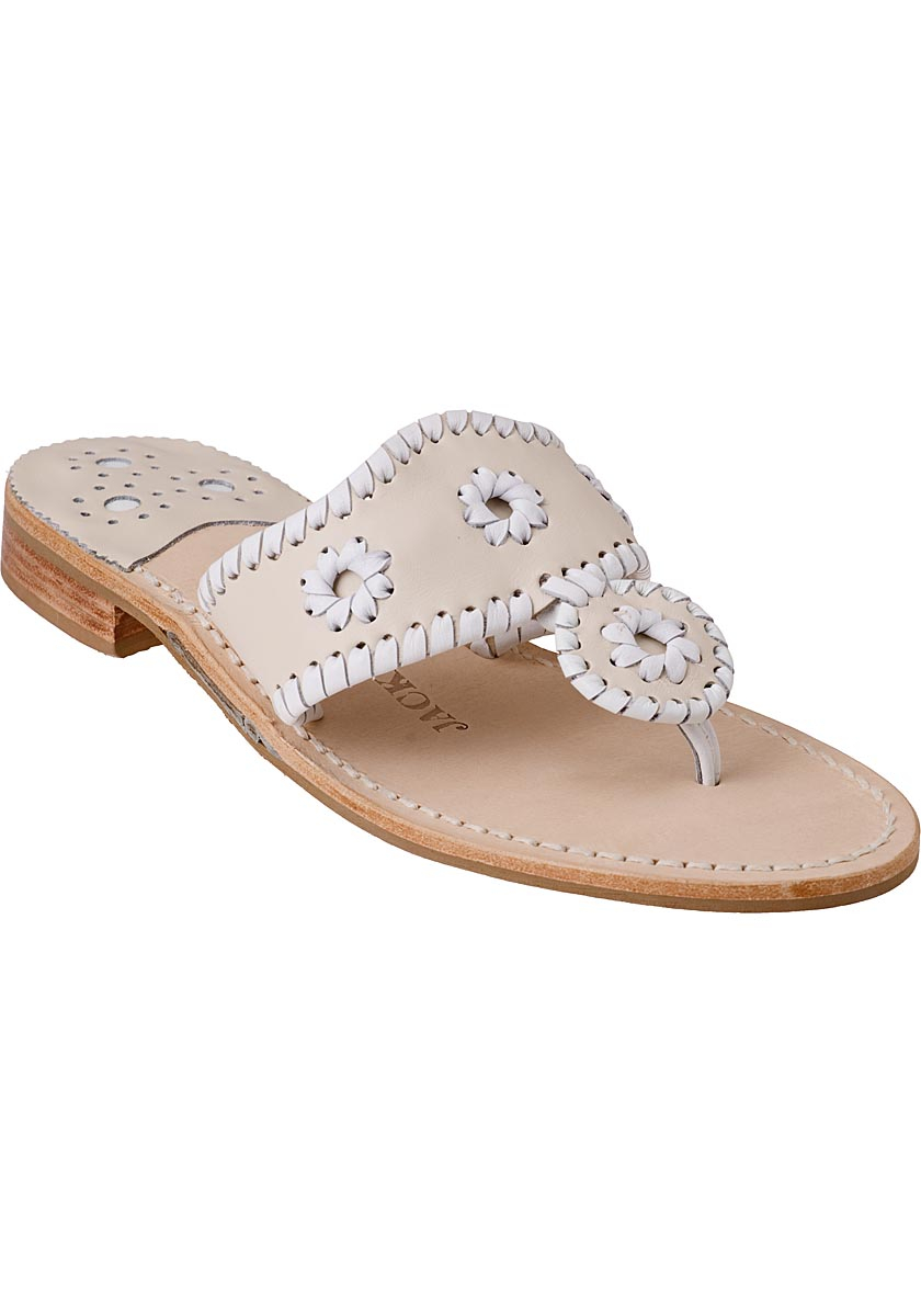 Jack rogers Palm Beach Thong Sandal White/bone Leather in White Lyst