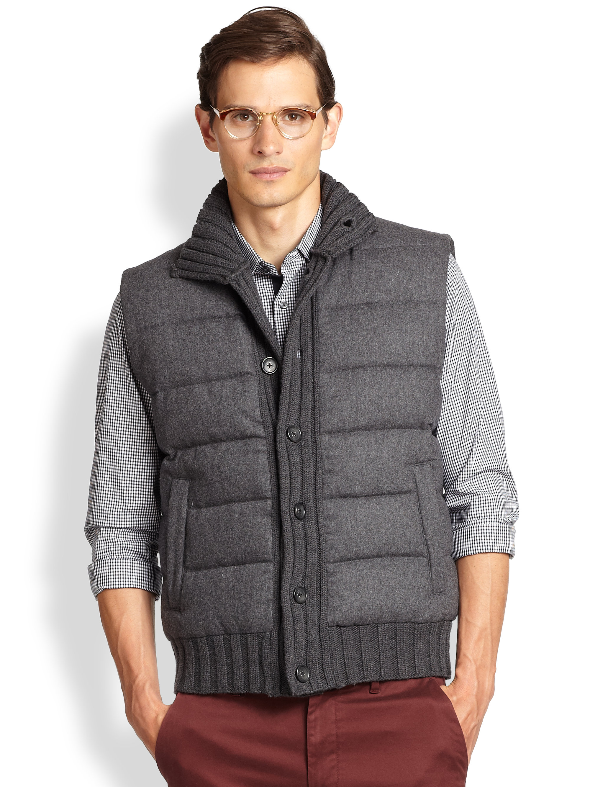 Michael kors Down Puffer Vest in Gray for Men | Lyst