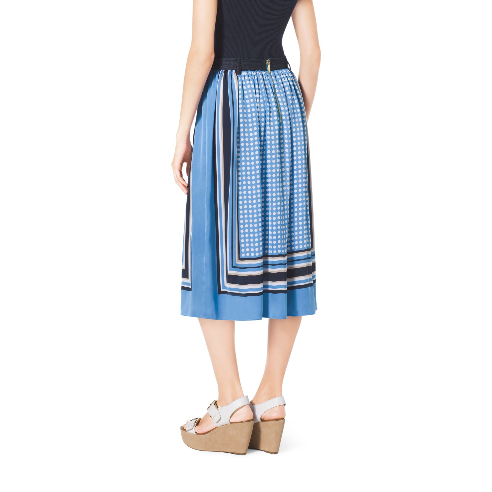 Blue Patterned Midi Skirt | michael kors patterned midi skirt in blue lyst Blue Patterned Midi Skirt | michael kors patterned midi skirt in blue lyst