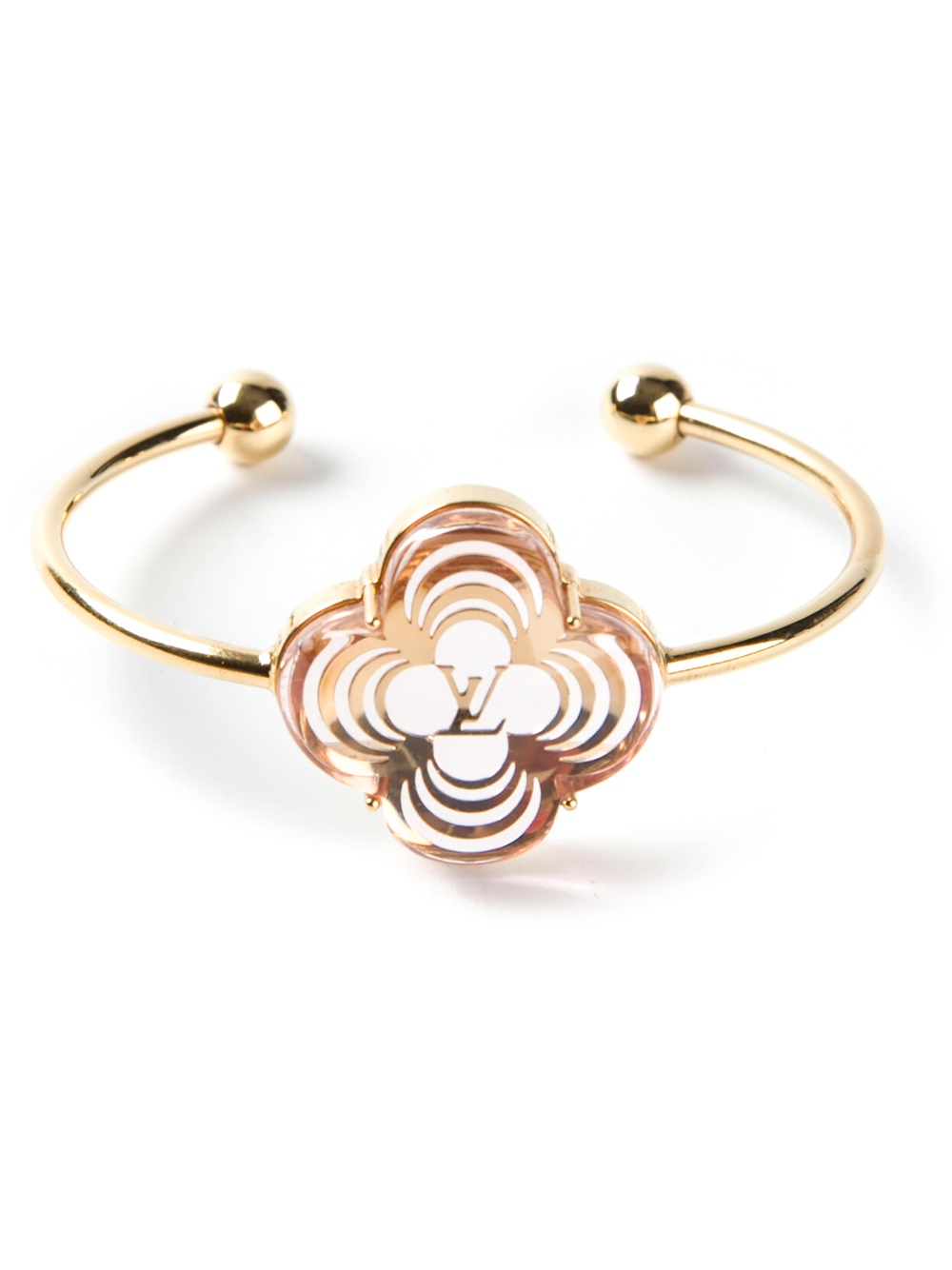 Lyst - Louis Vuitton Flower Charm Bracelet in Metallic