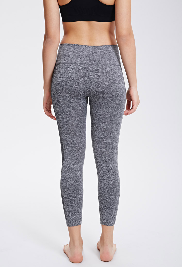 Forever 21 Active Heathered Seamless Workout Leggings In Gray Lyst 