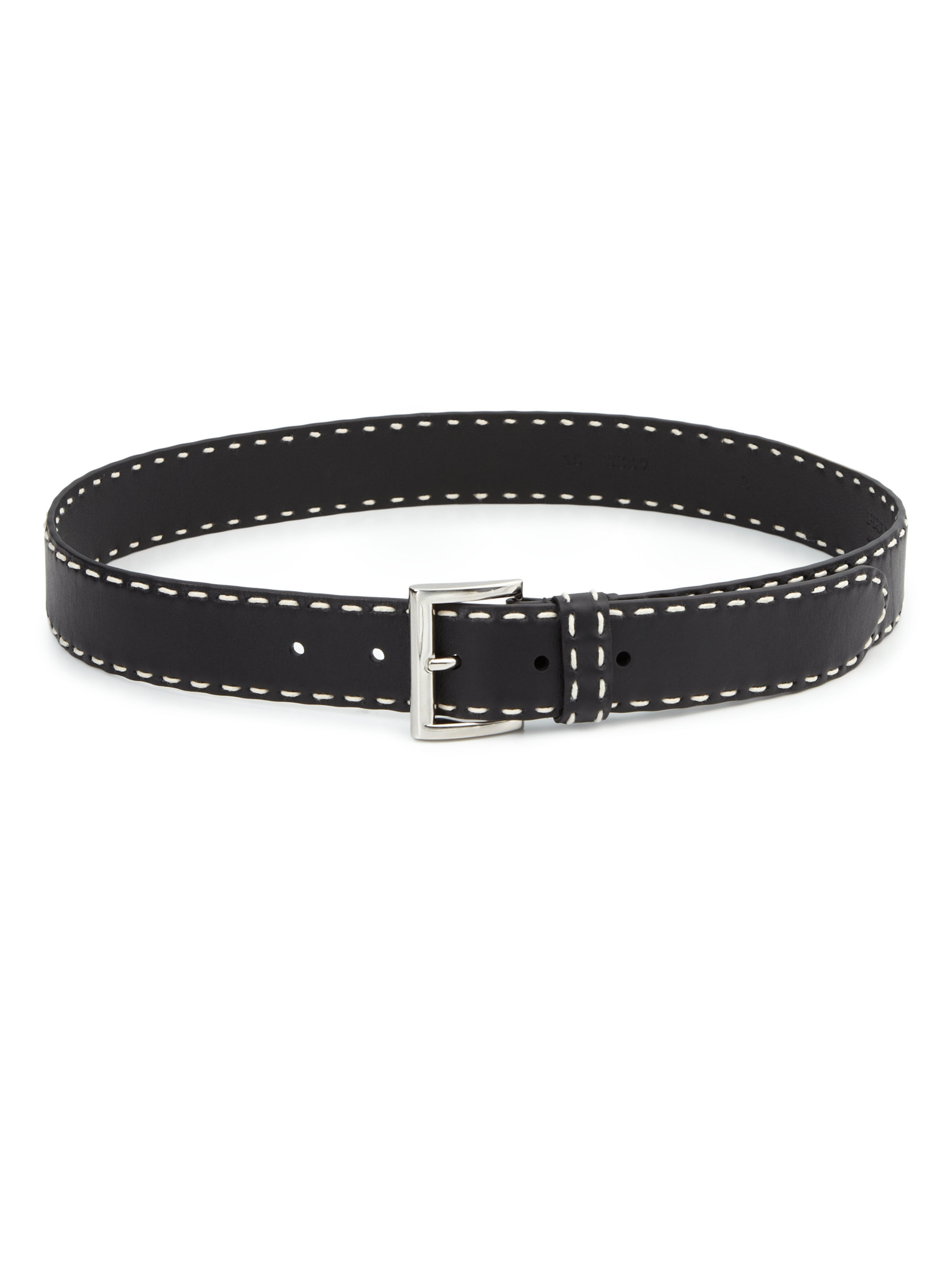 Prada Contrast-stitched Leather Belt in Black | Lyst  