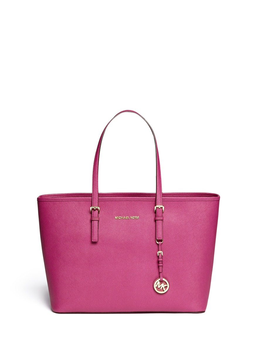 Michael Michael Kors 'Jet Set Travel' Medium Saffiano Leather Tote in ...