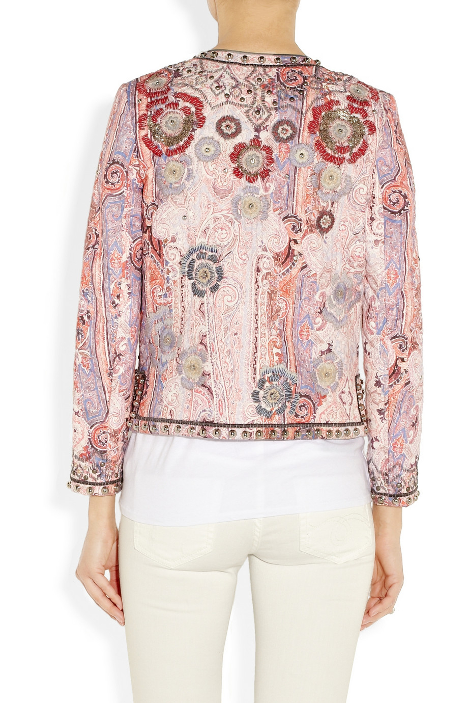 Lyst Isabel Marant Johnson Hand embellished Cotton blend Jacket in Pink