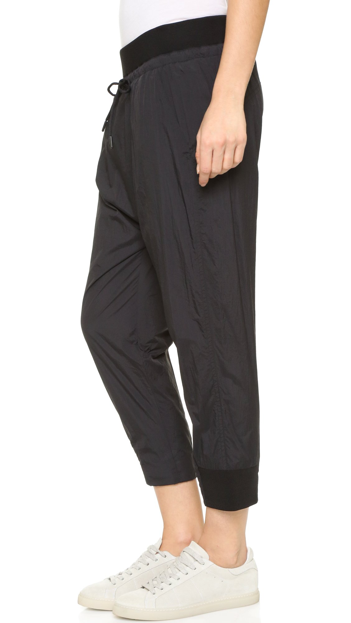 Lyst - Dkny Pure Cropped Nylon Harem Pants in Black