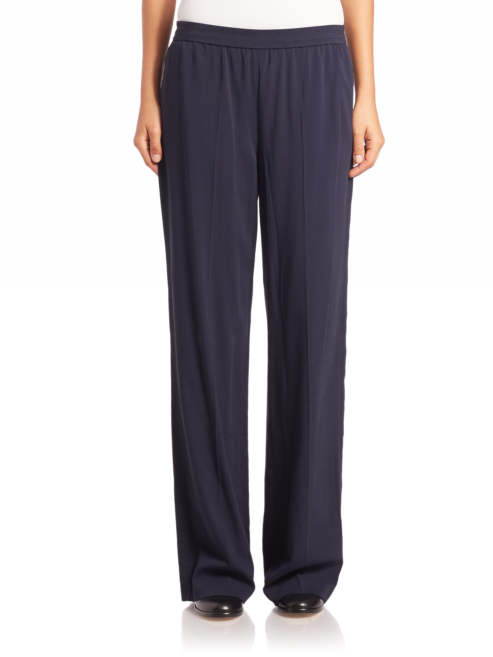 Helmut lang Pull-on Wide-leg Pants in Blue | Lyst