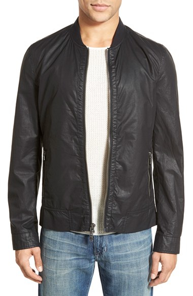 Lyst - John Varvatos Trim Fit Coated Canvas Bomber Jacket in Black for Men